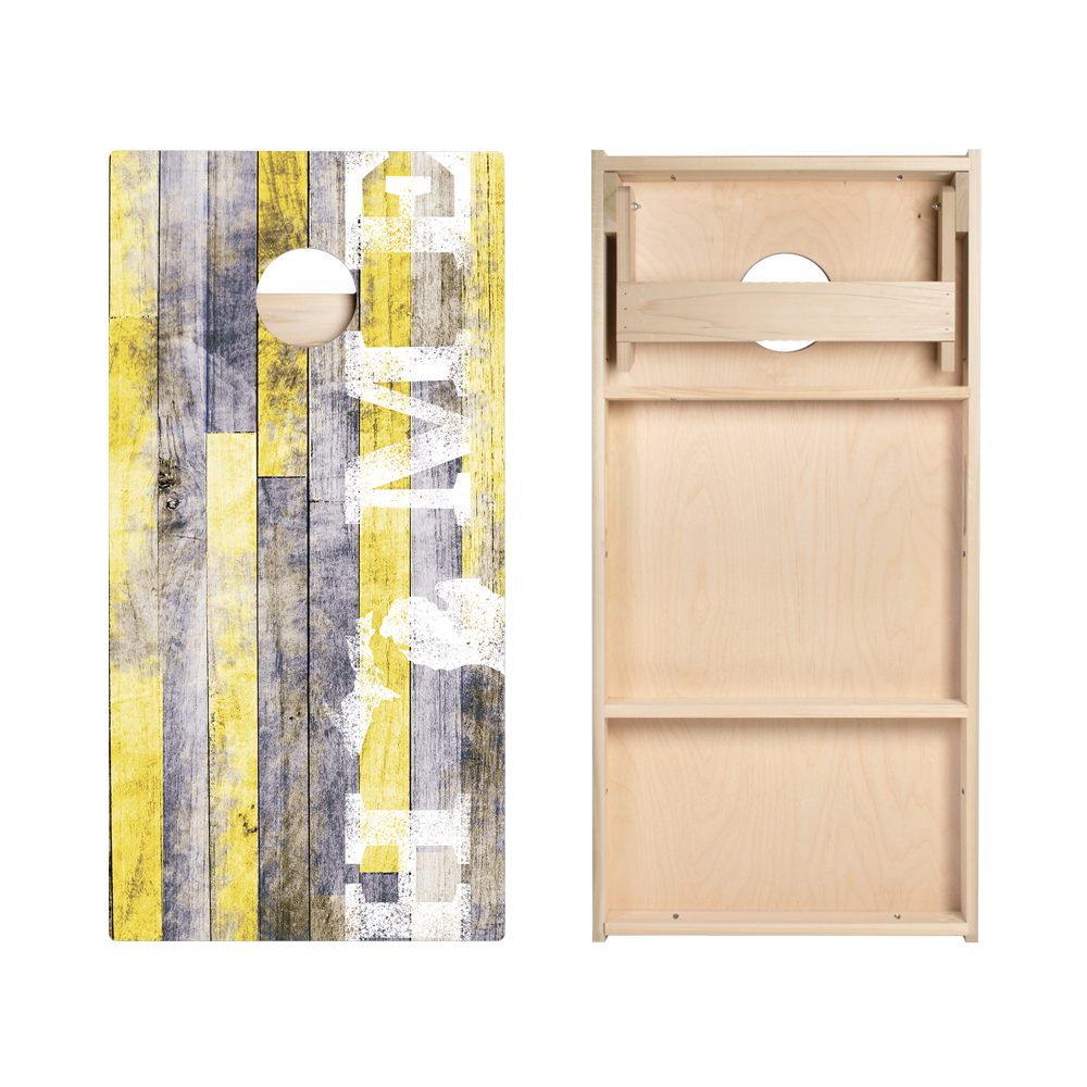 Premium Hand-Painted Michigan Star Cornhole Boards Set - Outdoor Lawn Games for Backyard, Tailgating, and Parties