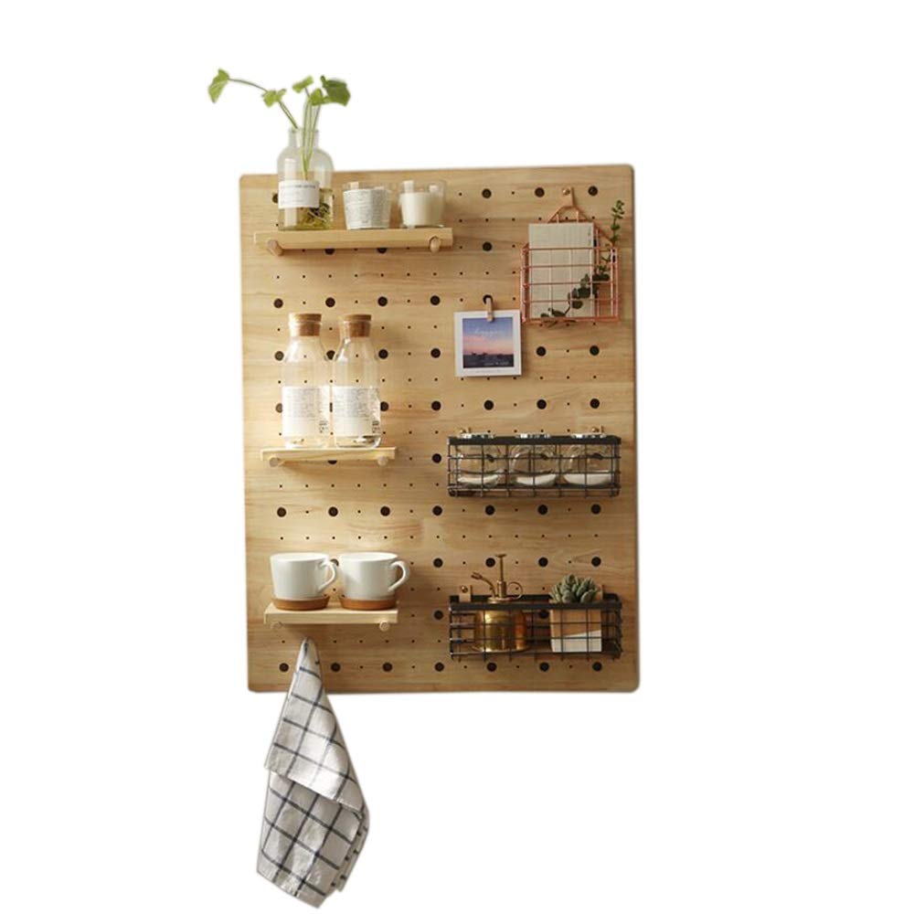 Jcnfa Floating Wall Shelf - Wood and Metal Wall-Mounted Organizer with Decorative Hooks for Bedroom, Living Room | Modern Home Decor & Storage Solution for Books, Plants, and Display Items