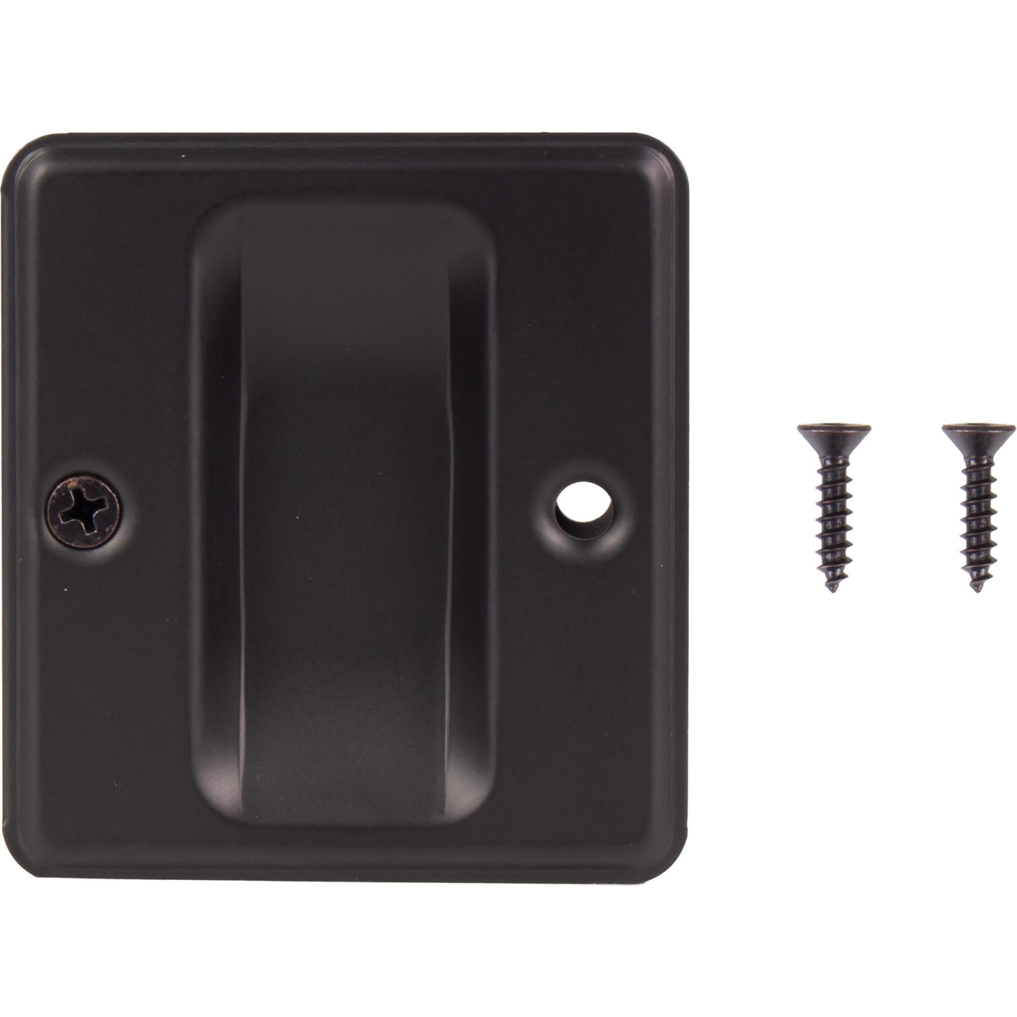 Square Pocket Door Lock with Passage Latch - Matte Black Finish for Hallways & Closets | Durable & Stylish Hardware for Smooth Sliding Door Operation