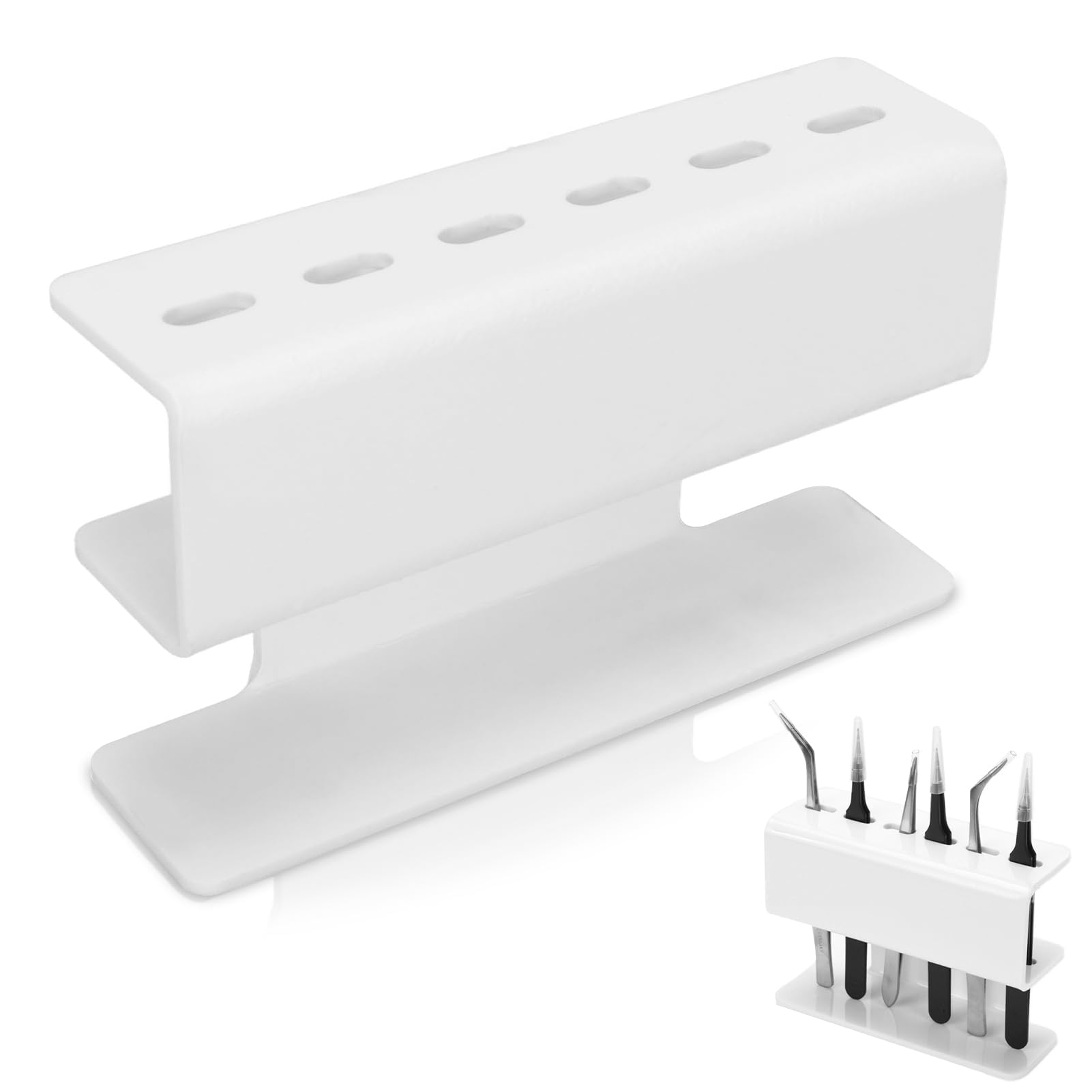 6-Slot Acrylic Tweezers Stand Holder for Eyelash Extensions - Salon & Home Storage Organizer for Lash Tools - Perfect for Professional Stylists & DIY Beauty Enthusiasts
