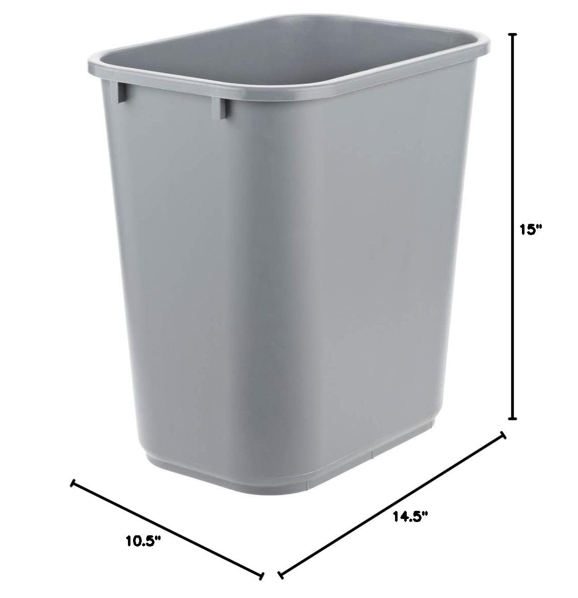 PRO&Family 28 Qt (7 Gallon/26L) Gray Rectangular Wastebasket - Touchless Kitchen Trash Can, Office Garbage Bin with Lid, Recycling Waste Basket for Home, Office & Commercial Use