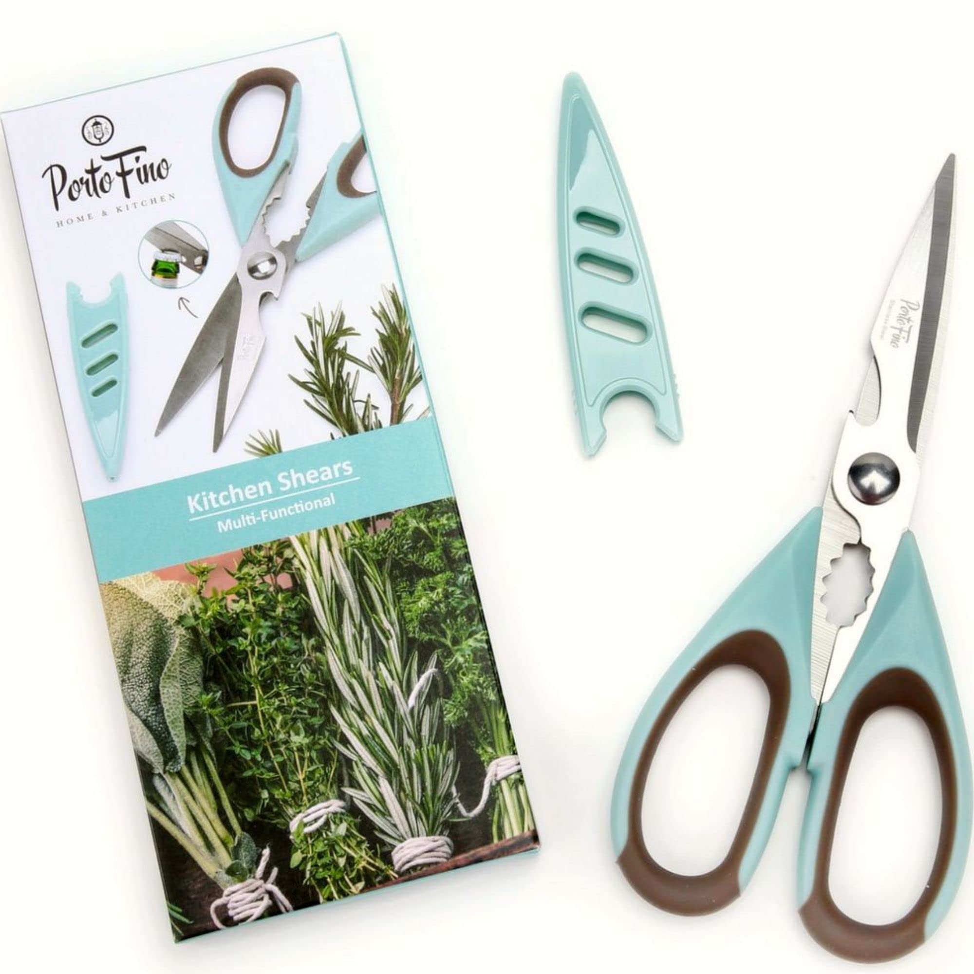Premium Stainless Steel Kitchen Scissors - Heavy Duty Food Shears for Cutting Meat, Chicken, Fish, Vegetables & Herbs - Multipurpose Cooking Scissors - Perfect for Meal Prep, Butchering & Culinary Tasks