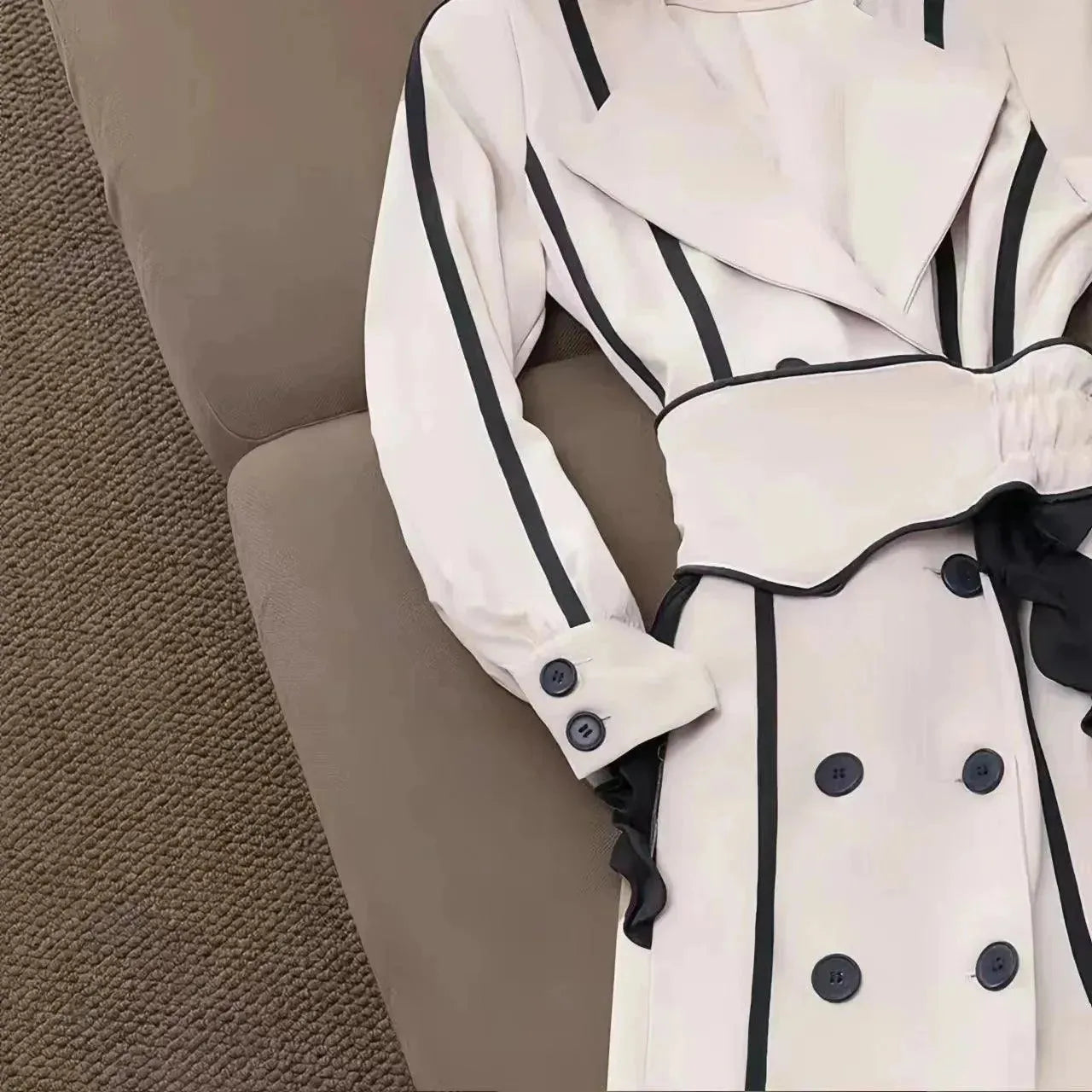 Double Breasted Women's Trench Coat - Classic Waterproof Long Coat for Fall & Winter | Office Wear, Business Casual & Outdoor Fashion