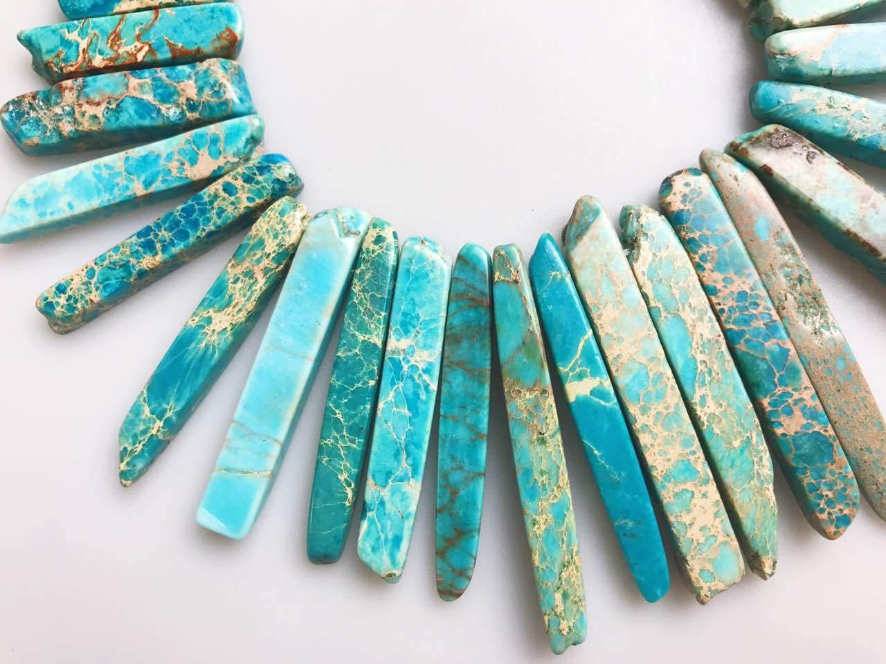 Natural Blue Sea Sediment Jasper Beads - 15.5