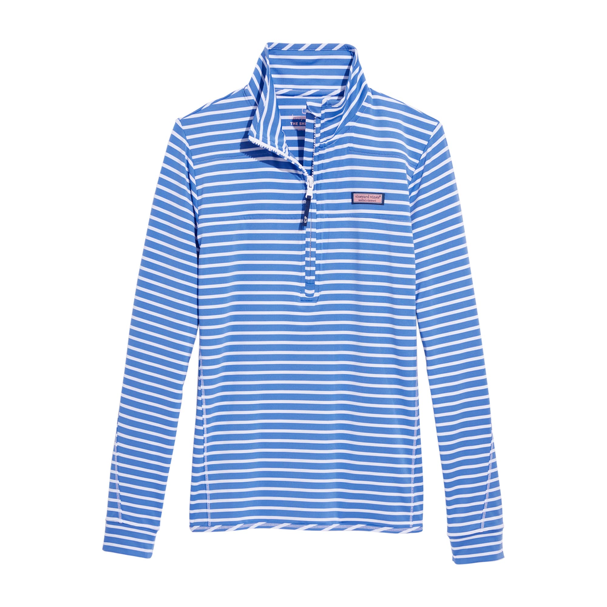 Vineyard Vines Women's Sankaty Shep Shirt - Breaker Blue Stripe, Small | Casual Button-Down Shirt for Women | Perfect for Beach Outings, Summer Parties & Office Wear