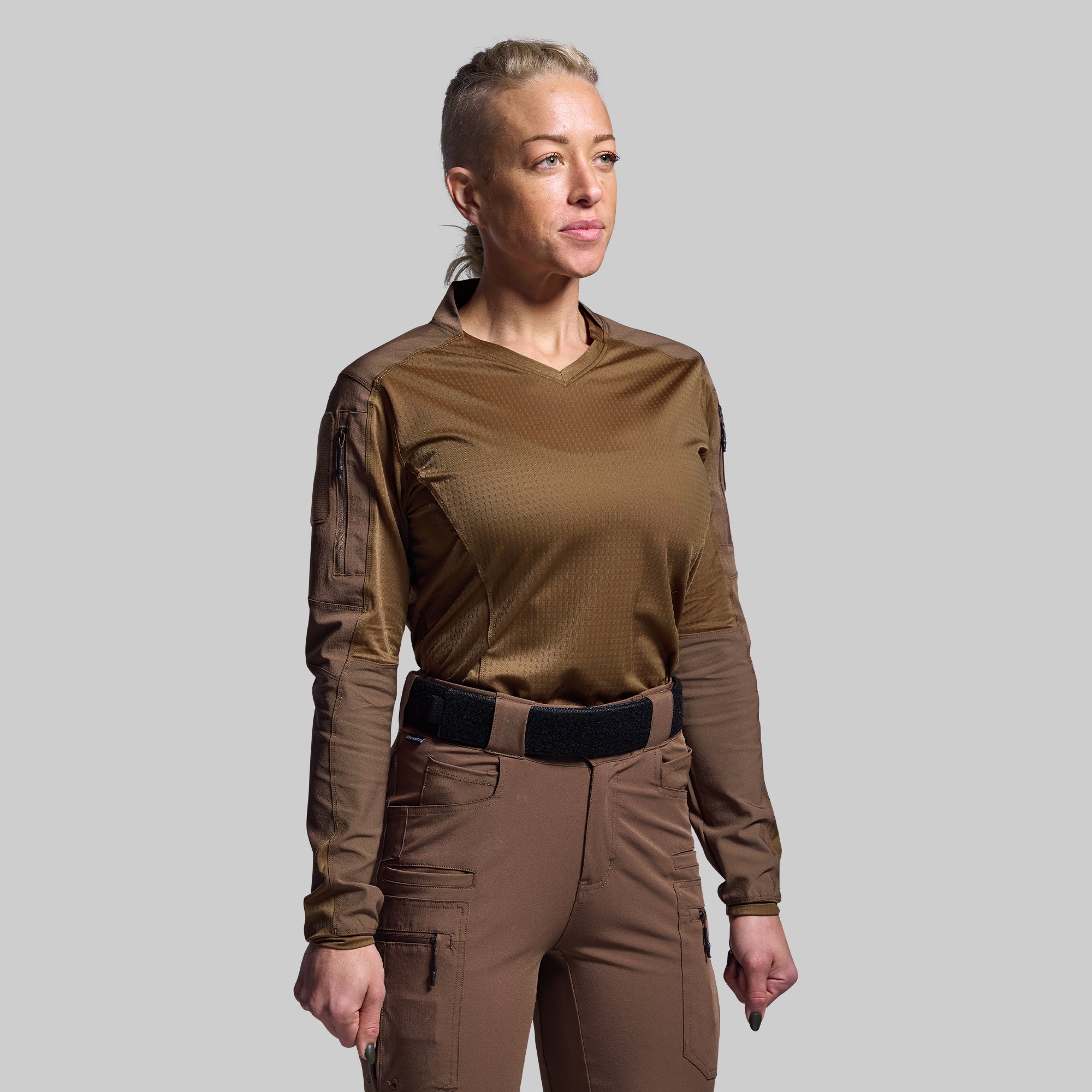 Women's Long Sleeve Op Top Pro - Coyote Brown | Moisture-Wicking Performance Shirt for Hiking, Camping & Outdoor Activities