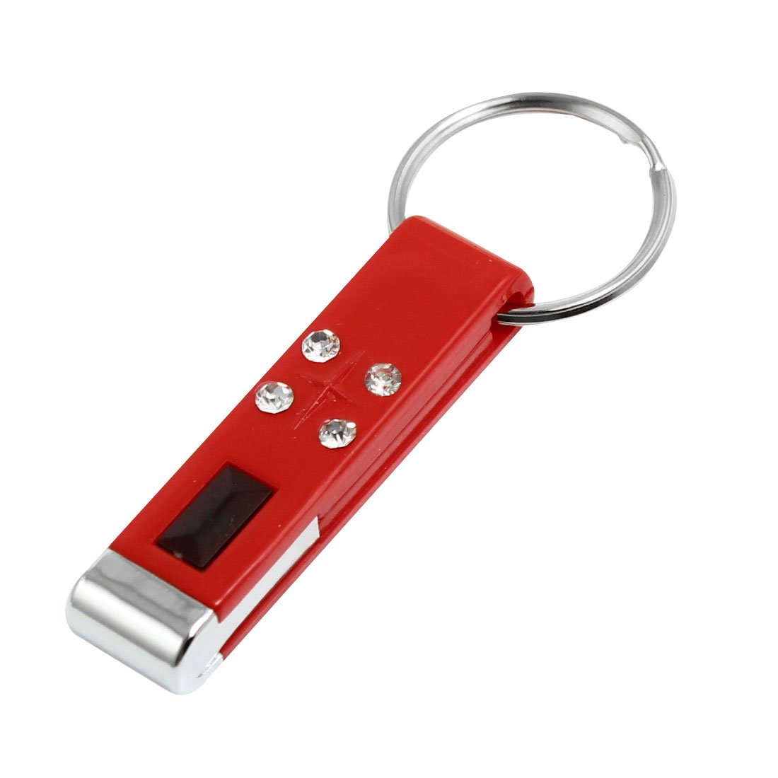 IIVVERR Car Rhinestone Keychain - Anti-Static Discharger for Vehicle Safety, Red Imitation Diamonds - Perfect for Static Electricity Release While Driving