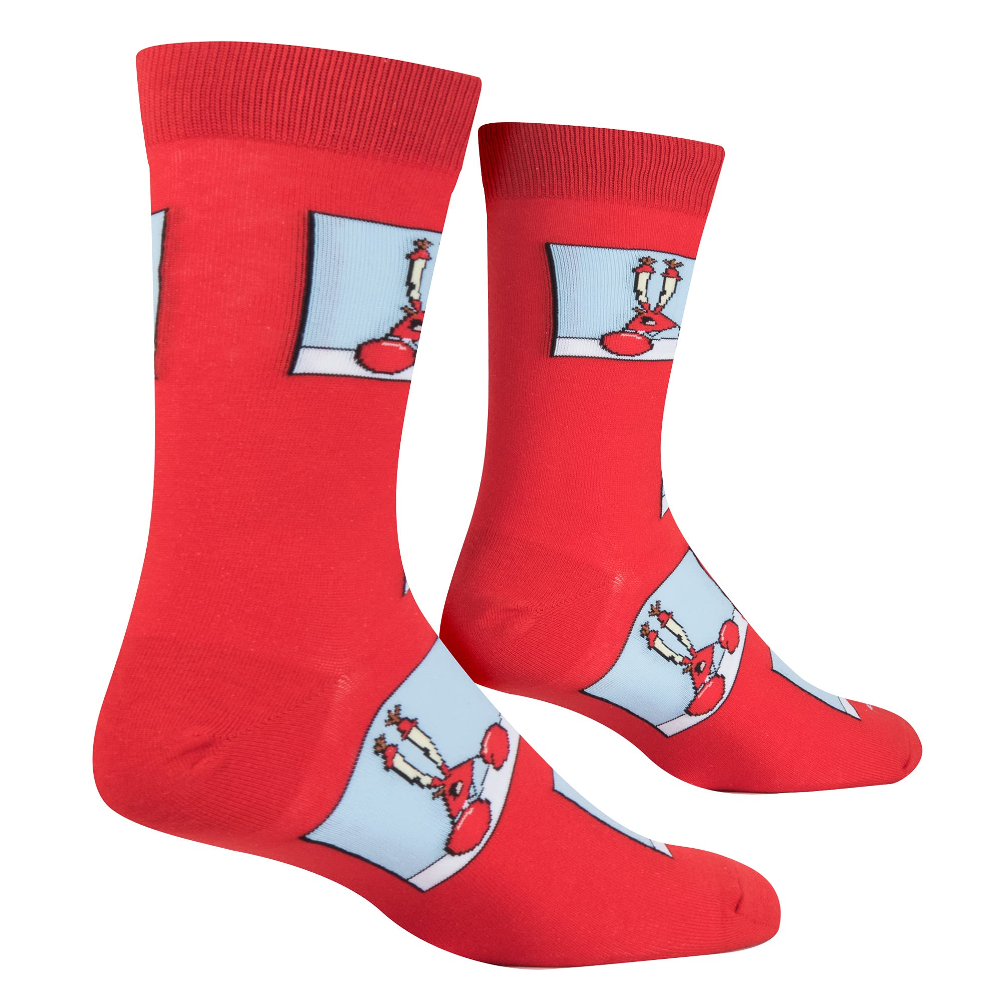 SpongeBob & Mr. Krabs Funny Graphic Crew Socks for Men & Women - Soft Comfortable Novelty Socks for Cartoon Fans, Gift Ideas & Casual Wear