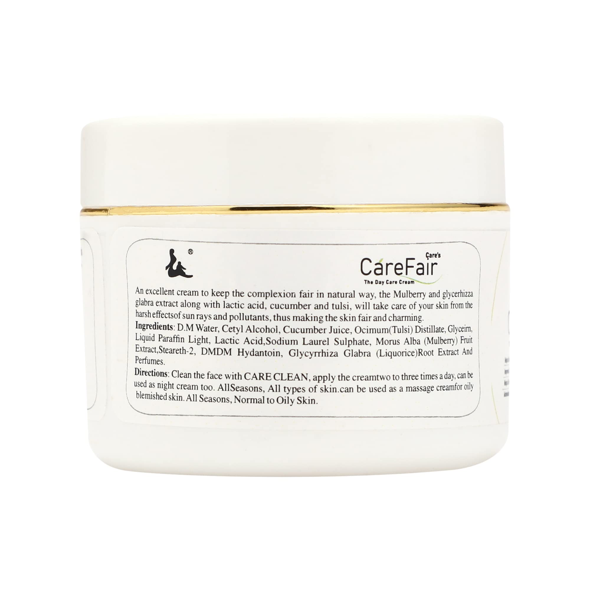 Care Cosmetics Fairness Cream for Normal to Dry Skin - 50g/1.7oz - Brightening & Moisturizing Face Cream for All Seasons | Day & Night Use for Glowing Skin