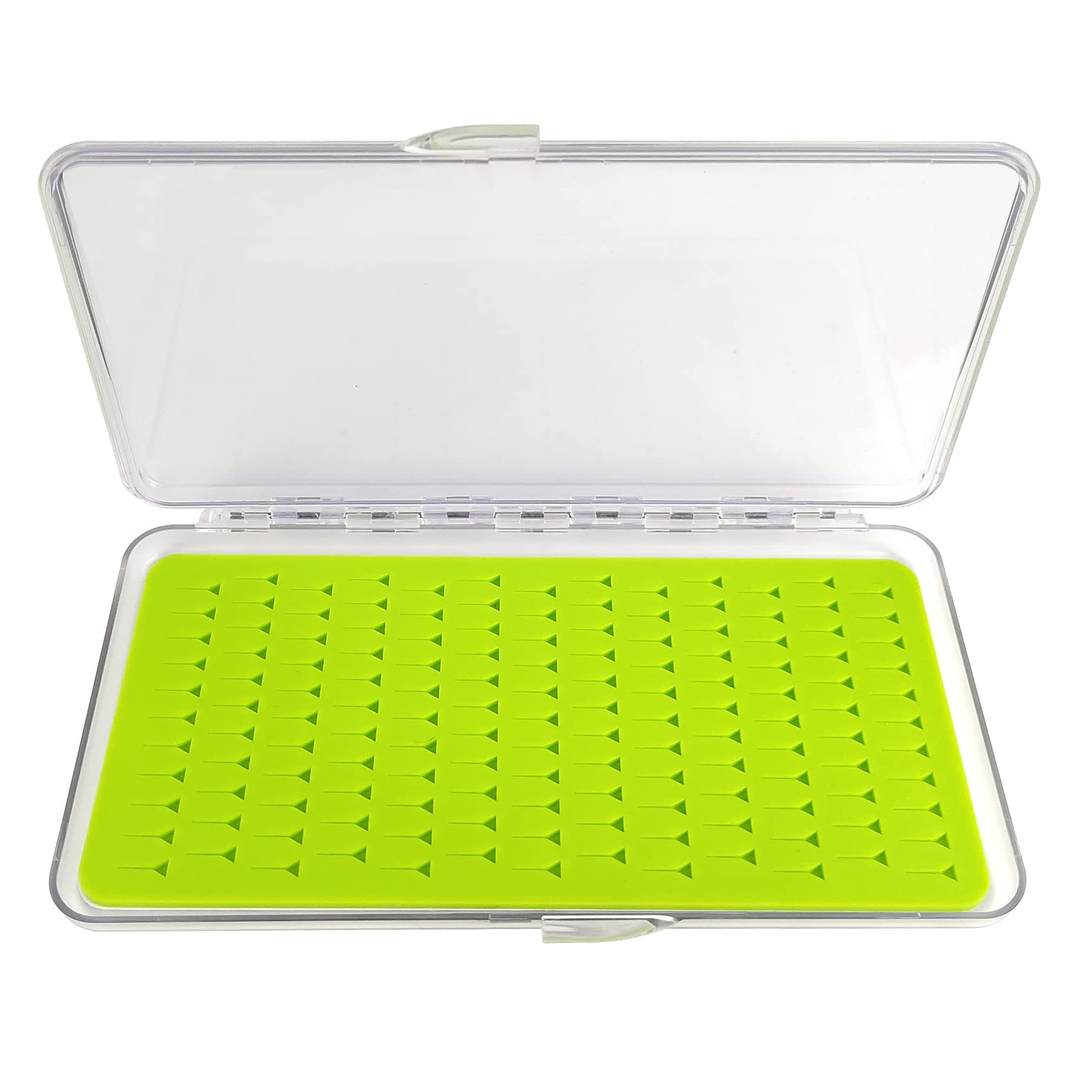 Riverruns Fly Fishing Tackle Box with Silicone Insert - Slim Clear Smart Pocket Hook Organizer for Trout Bass Fishing (G34LB) - Perfect for Stream, Lake & Saltwater Fly Fishing Trips