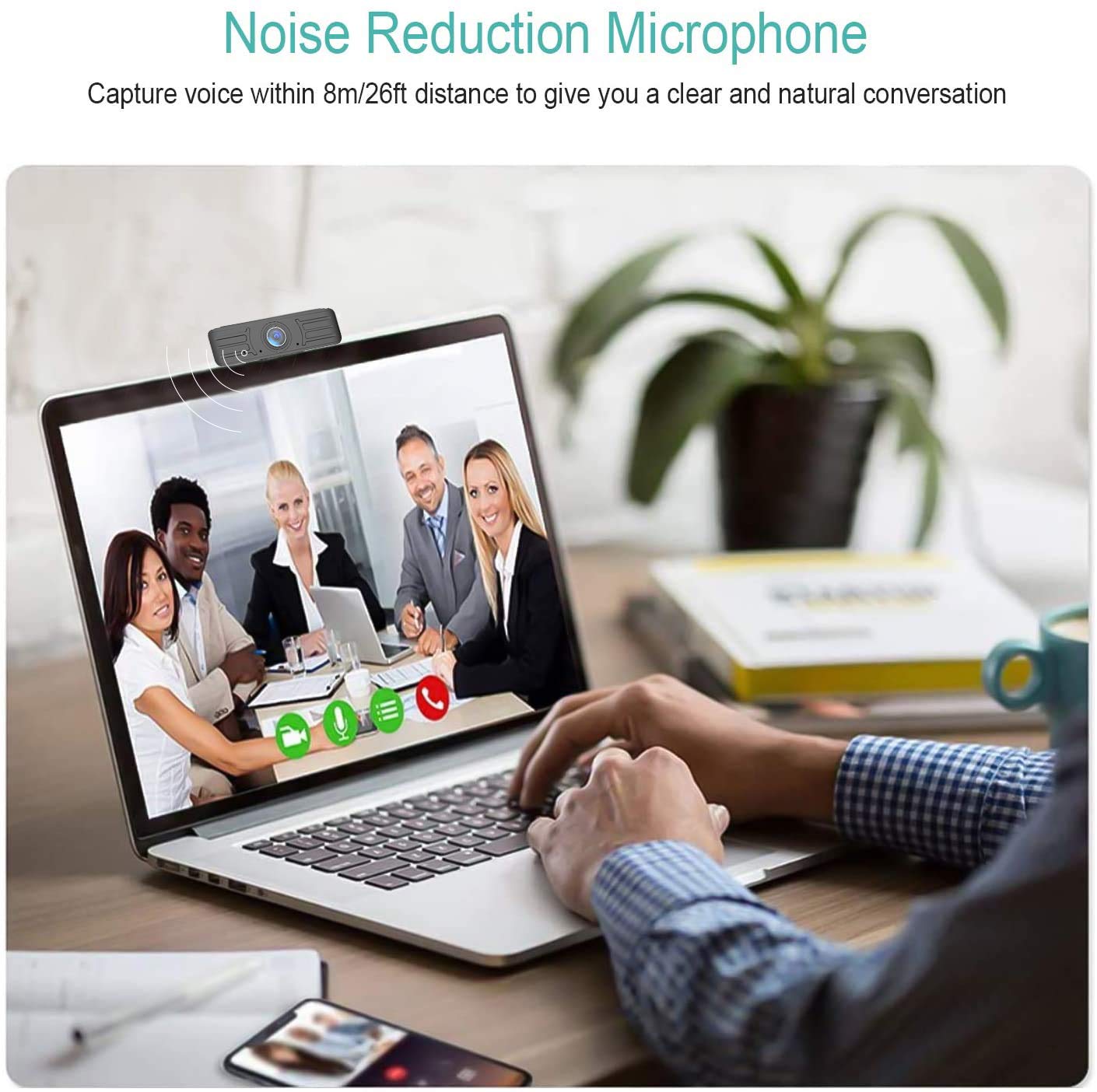 YESPURE 1080P Webcam with Built-in Dual Microphone - Full HD Computer Camera for Home Office, Video Conferencing, Gaming & Live Streaming - Compatible with Windows, Mac, Android PC Laptop Desktop - Perfect for Zoom Meetings, Online Classes & Remote Work