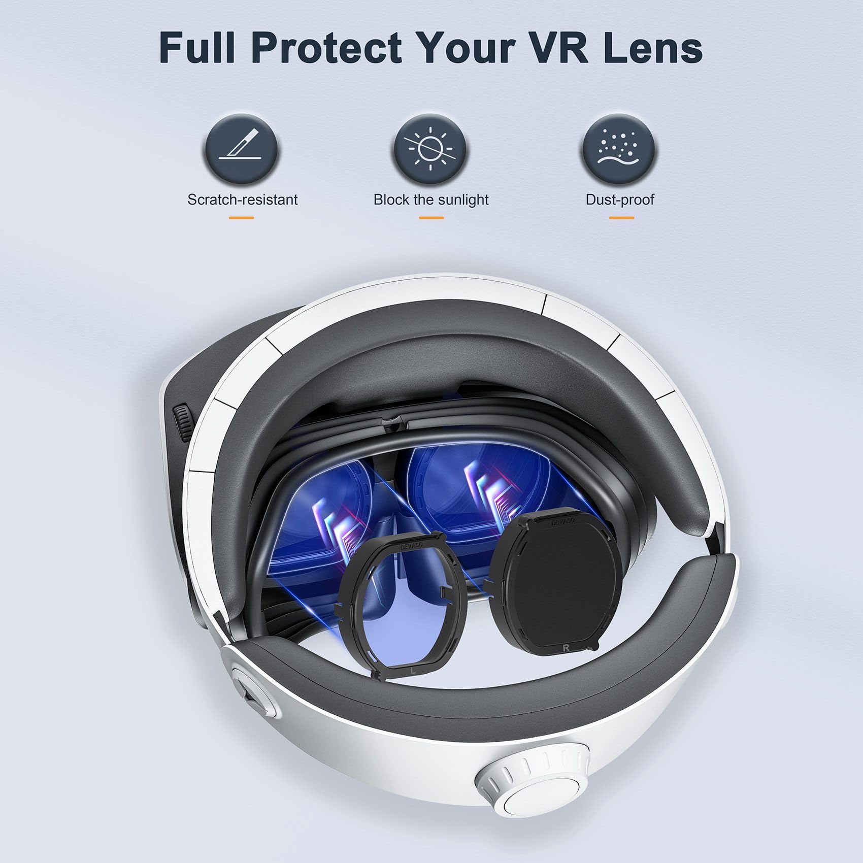 VENYAA Prescription Lens Inserts for PS VR2 - Anti-Blue Light Myopia Correction Lenses with Removable Frame & Protective Cover - Perfect for Gaming, VR Experiences & Eye Comfort