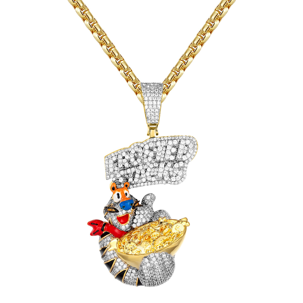 Men's Sterling Silver Dollar Money Frosted Stack Pendant Necklace - Icy Hip Hop Jewelry for Gifts & Streetwear Fashion