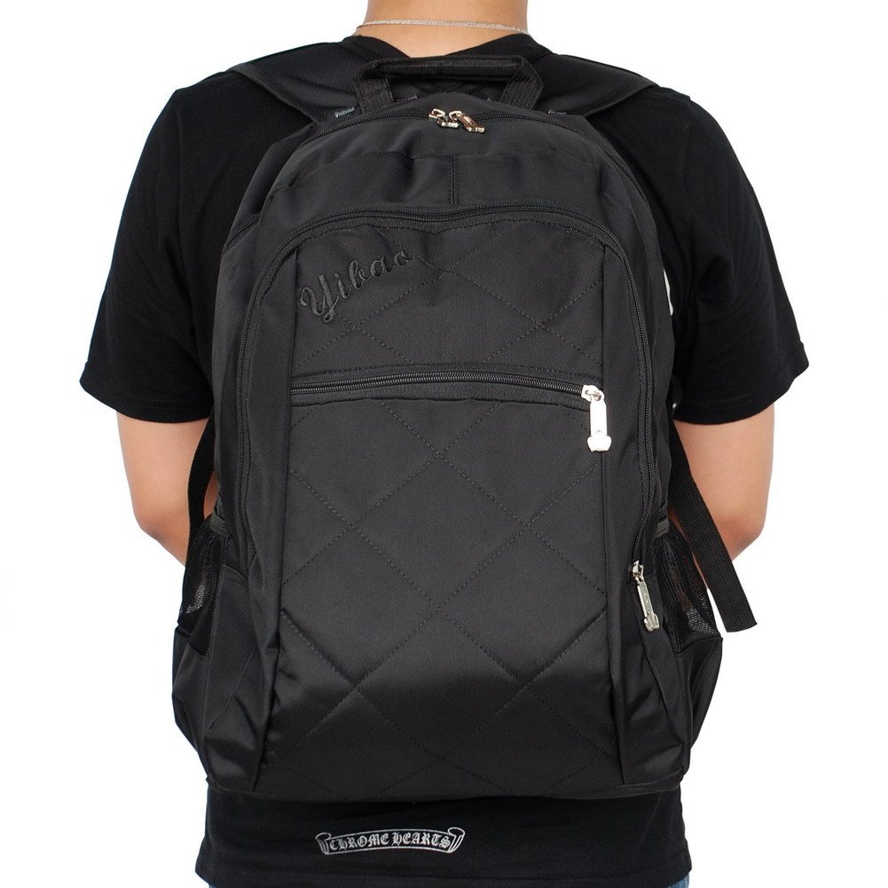 Blancho Diamond Check Stylish Backpack for Men & Women - Lightweight Daypack for Travel, Hiking, School & Work - Durable Outdoor Backpack with Laptop Compartment - Black