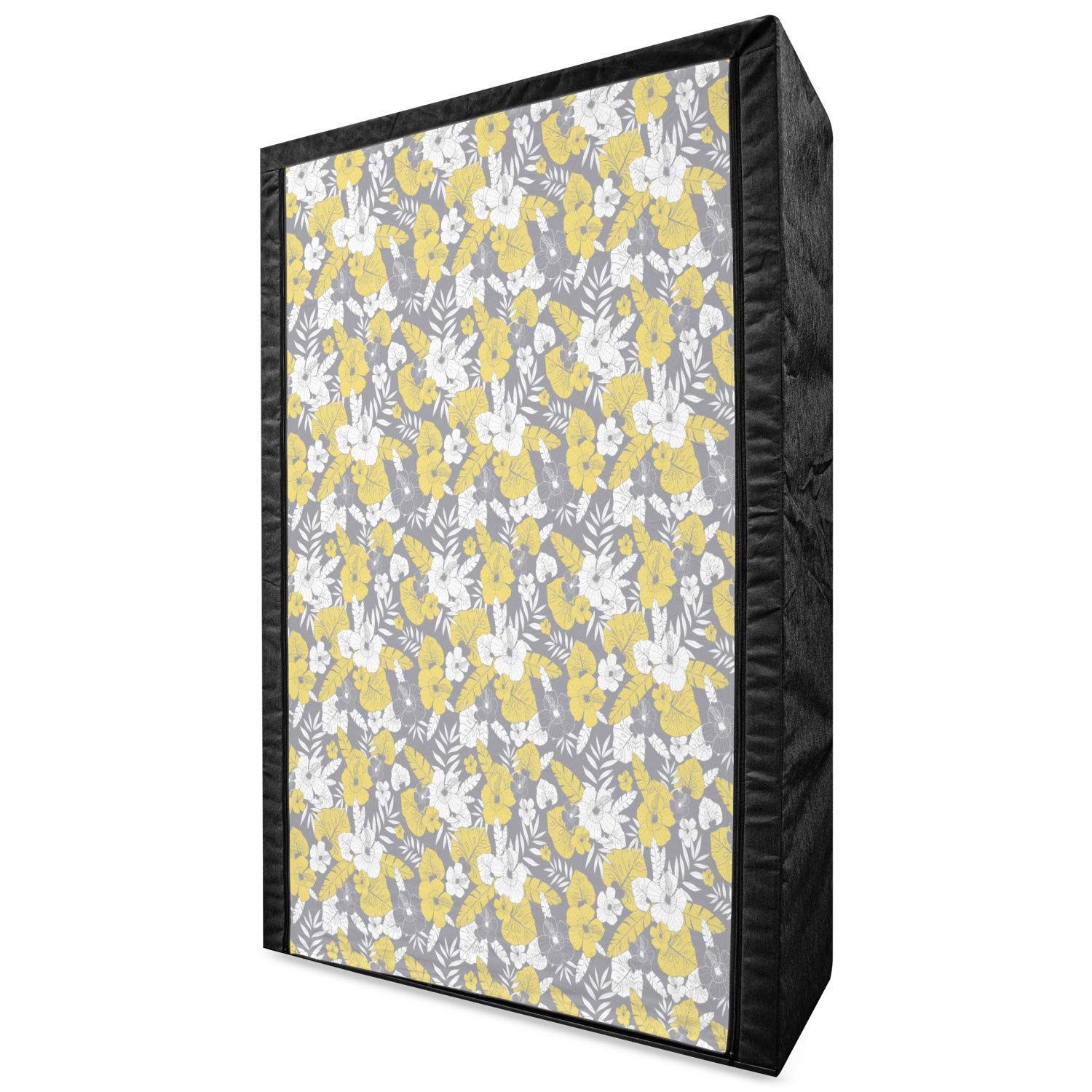 Ambesonne Luau Portable Fabric Wardrobe - Hawaiian Tropical Flowers Abstract Design, 42.5