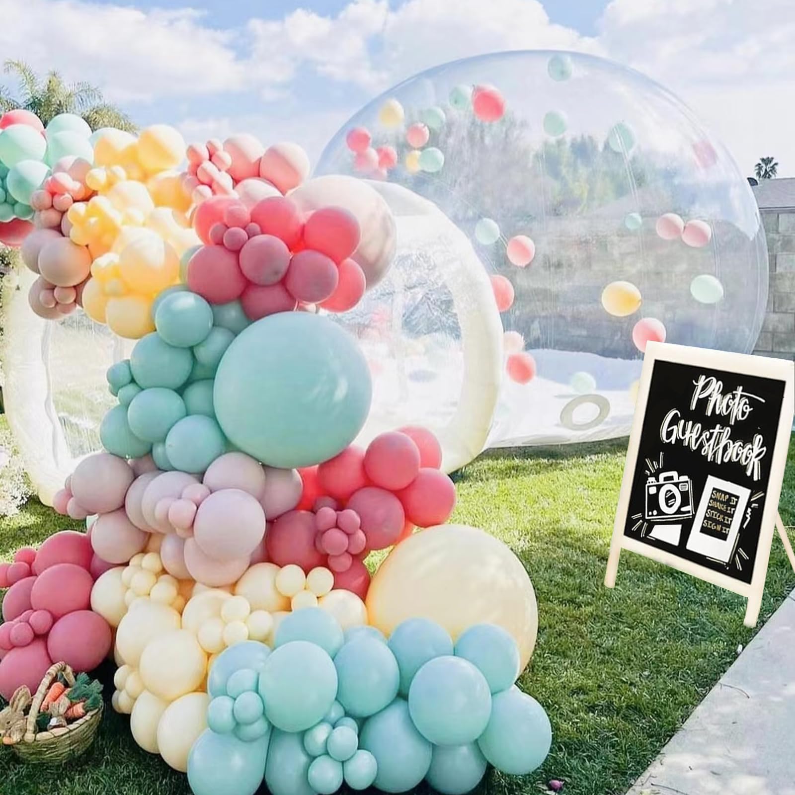 Inflatable Bubble Camping Tent - 10ft Commercial Grade Clear Dome Tent with Air Blower for Outdoor Camping, Glamping & Backyard Events (5M/16ft Diameter) - Perfect for Stargazing, Garden Parties & Unique Vacation Experiences