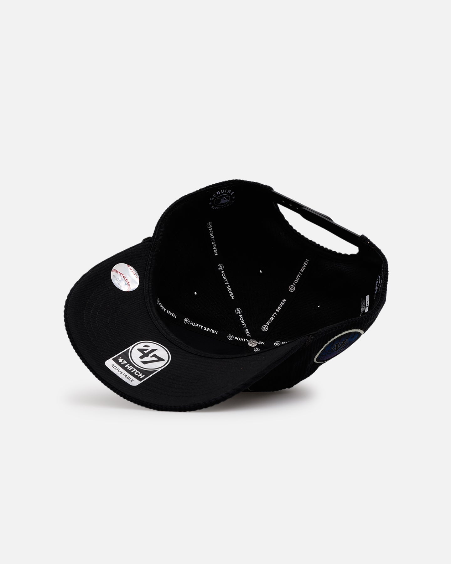 47 Brand Los Angeles Dodgers 'Slasher' 47 Hitch Corduroy Snapback Hat - Black MLB Baseball Cap for Men & Women - Perfect for Games, Streetwear & Casual Outfits