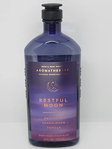 Bath and Body Works Aromatherapy Restful Moon Body Wash & Foam Bath - 10oz Lavender Scented Relaxing Shower Gel for Stress Relief & Better Sleep - Perfect for Nighttime Bath & Self-Care Routine