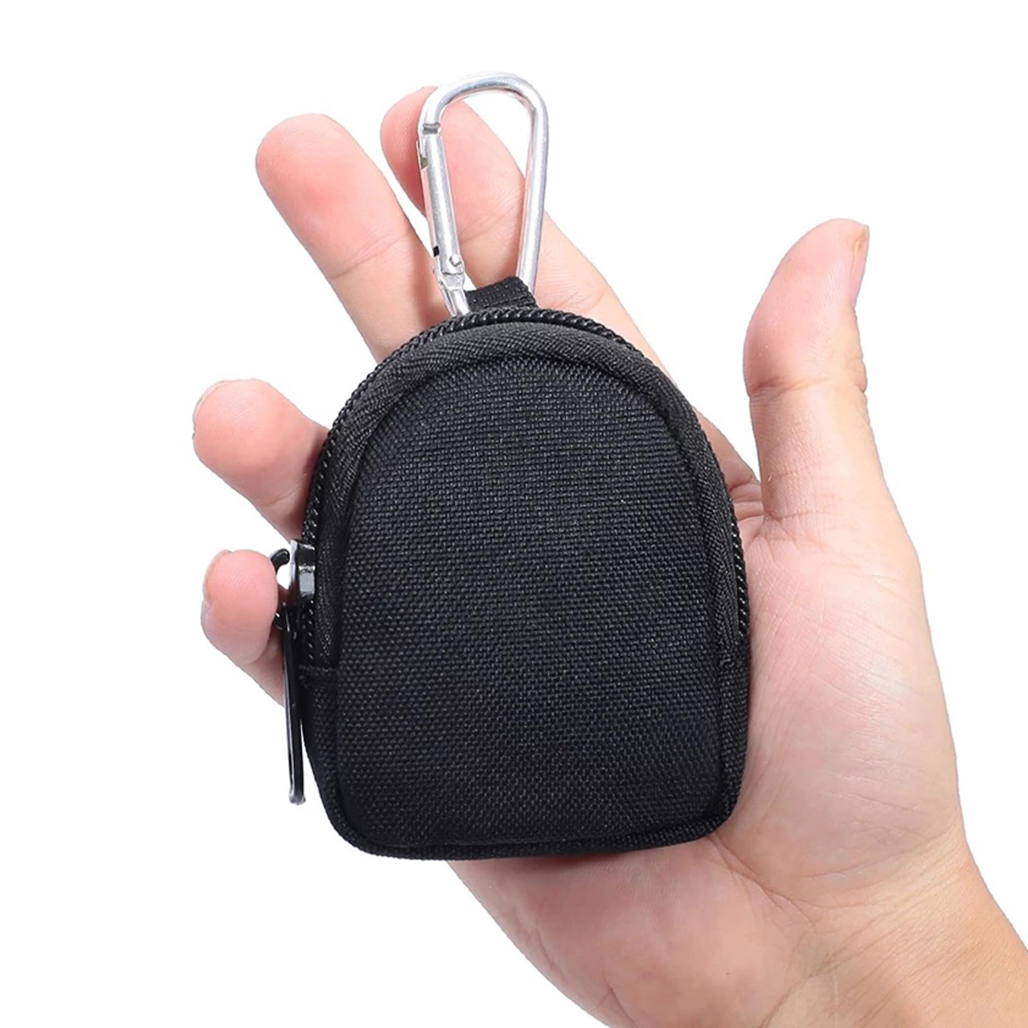 Zippered Canvas Coin Purse - Small Change Organizer Bag with Keychain for Waist Pack | Compact Wallet for Coins, Keys & Cards | Perfect for Travel, Shopping & Daily Use (Green)