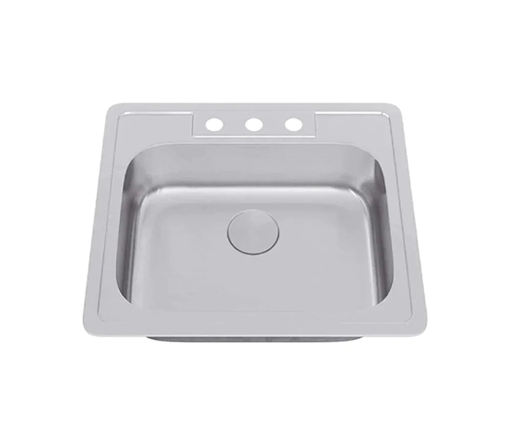 Allora USA TOP 2522 8-Inch Stainless Steel Single Bowl Top Mount Kitchen Sink - Perfect for Small Kitchens, Apartments & RV Use