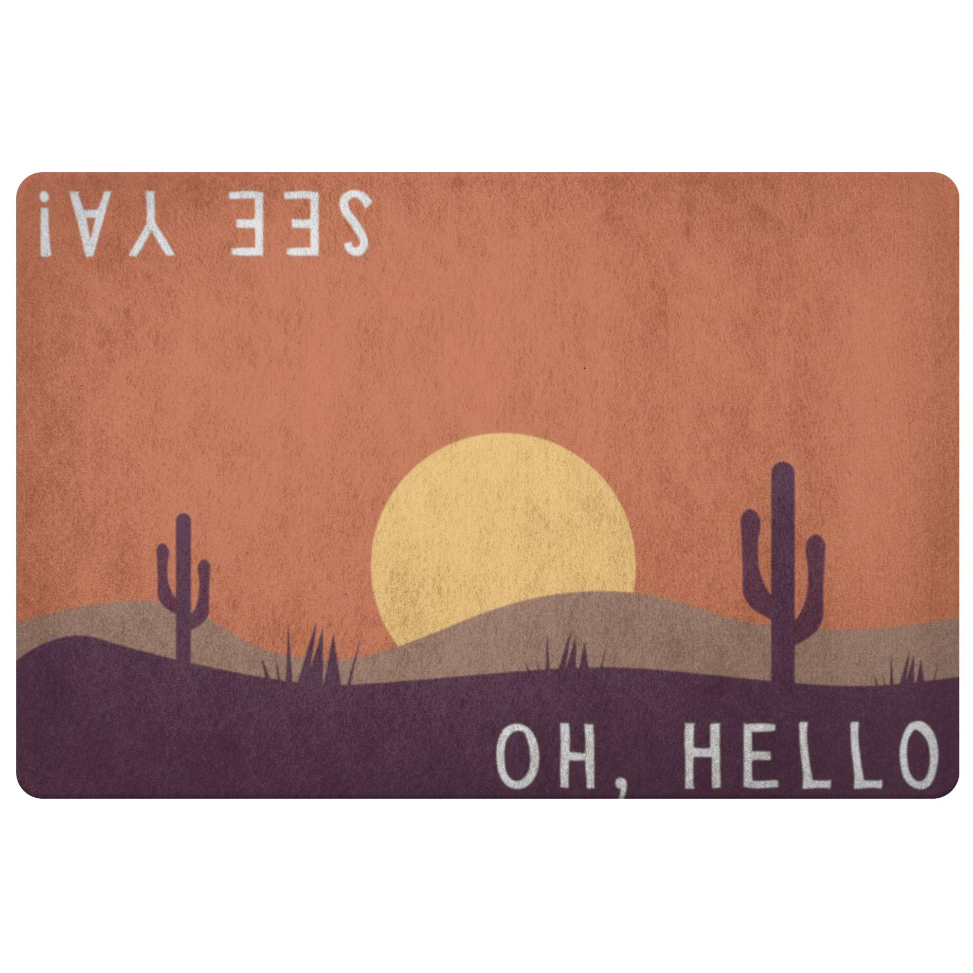 Non-Slip Doormat for Indoor and Outdoor Use - Durable Welcome Mat with 'Oh, Hello. See Ya!' Greeting - Perfect for Front Door, Porch, Patio, and Entryway