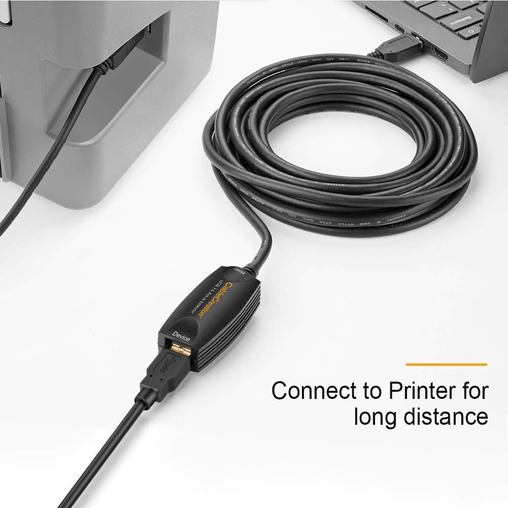 CableCreation 6-in-1 USB C Hub Multiport Adapter with 16.4FT Active USB 3.0 Extension Cable - USB C to HDMI, Ethernet, USB-A Ports - Perfect for MacBook Pro, Dell XPS, iPad Pro & Home Office Setup