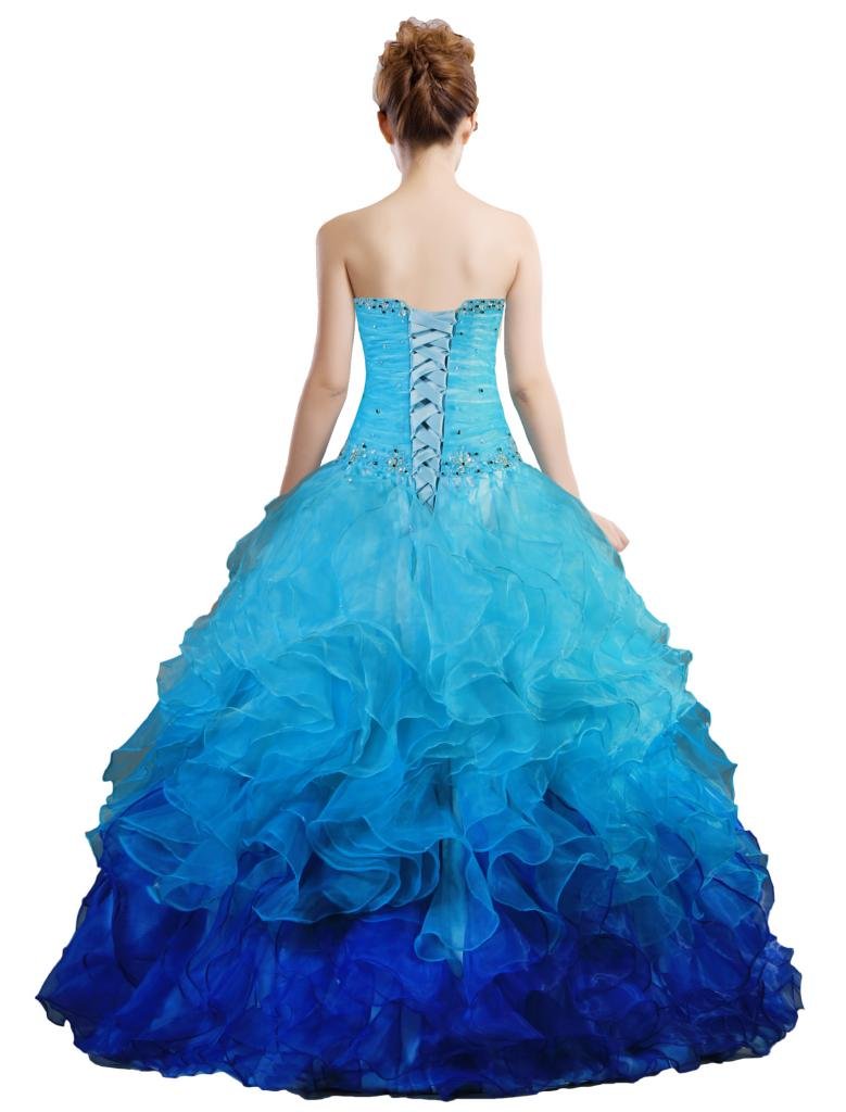 2023 Women's Sweetheart Organza Rainbow Quinceanera Dress | Elegant Prom Gown for Formal Dances, Sweet 16 Parties & Special Occasions