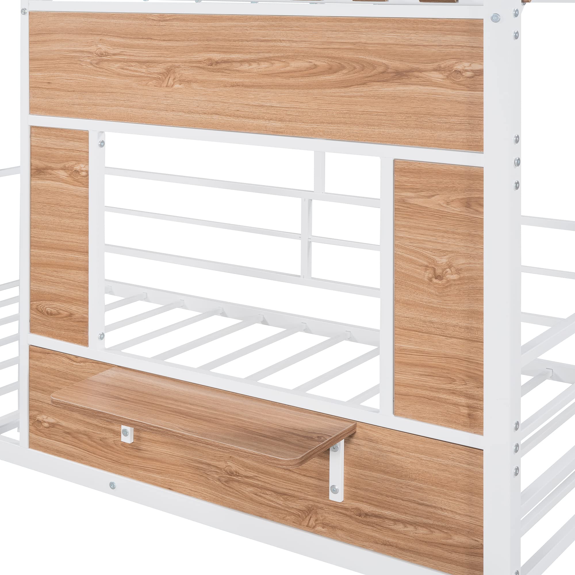 **Merax Twin Size Metal Loft Bed for Kids - Sturdy Low Loft Bed Frame with Roof, Window, Guardrail & Ladder - Perfect for Small Bedrooms, Playrooms & Dorm Rooms**