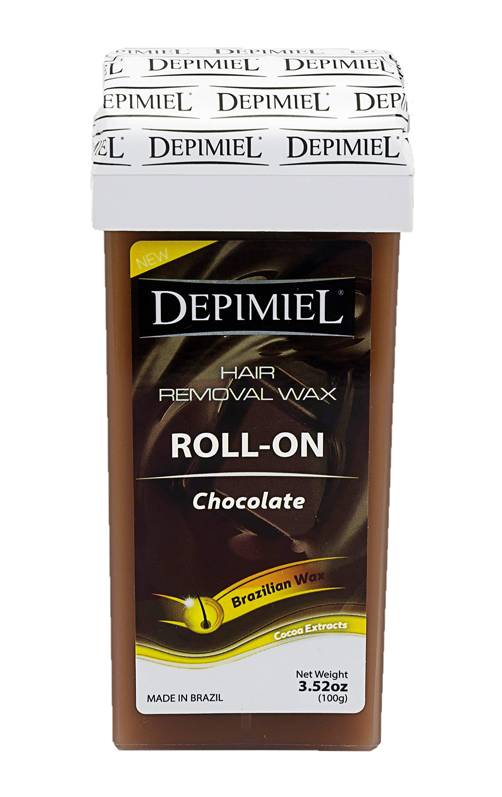 Organic Chocolate Wax Roll-On with Cacao Extract - Painless Hair Removal for Legs, Arms & Body - 3.52oz (2 Pack) - At-Home Waxing Kit for Smooth Skin | Perfect for DIY Salon Treatments & Pre-Vacation Prep
