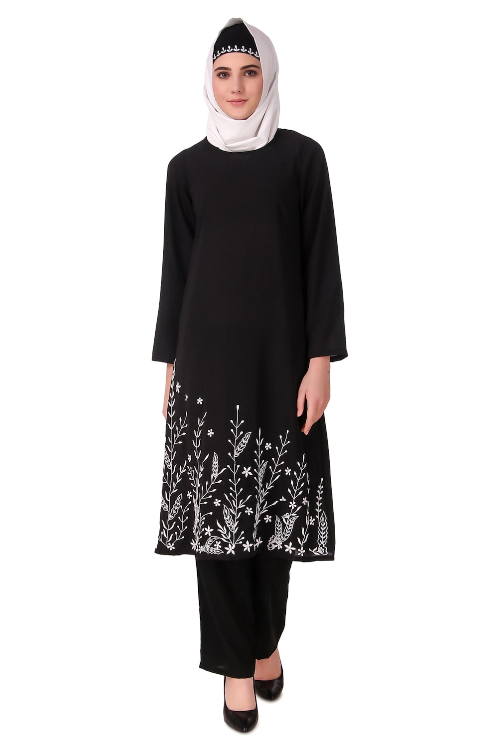 Exquisite Leaf Pattern Embroidered Salwar Kameez - Traditional Pakistani/Indian Ethnic Dress for Women - Perfect for Weddings, Festivals & Special Occasions