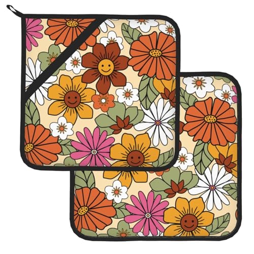 Retro 70s Groovy Flowers Daisy Boho