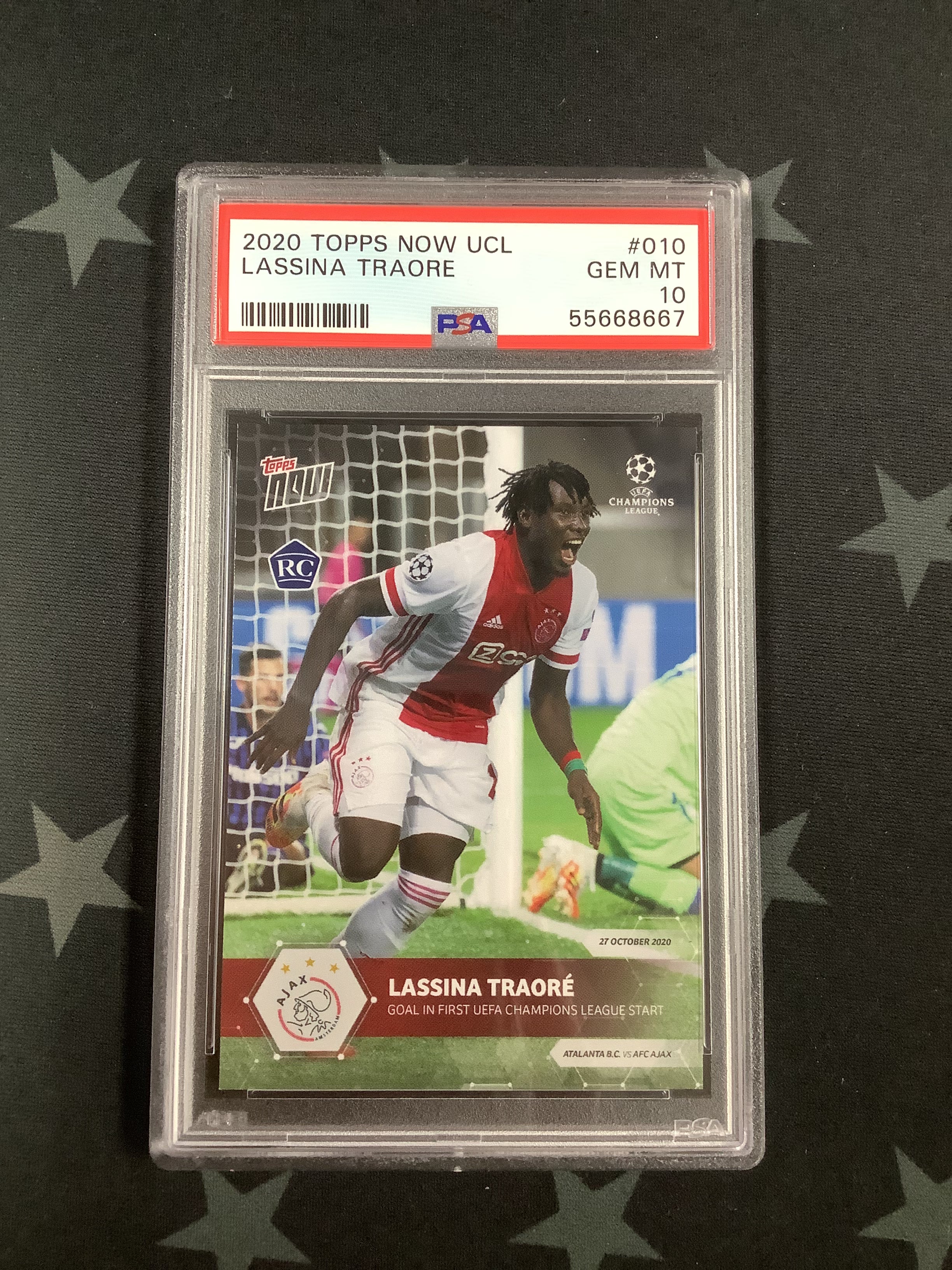 2020 TOPPS NOW UEFA Champions League Lassina Traore #010 PSA GEM MT 10 55668667 - Rare Soccer Trading Card for Collectors & Sports Memorabilia Enthusiasts