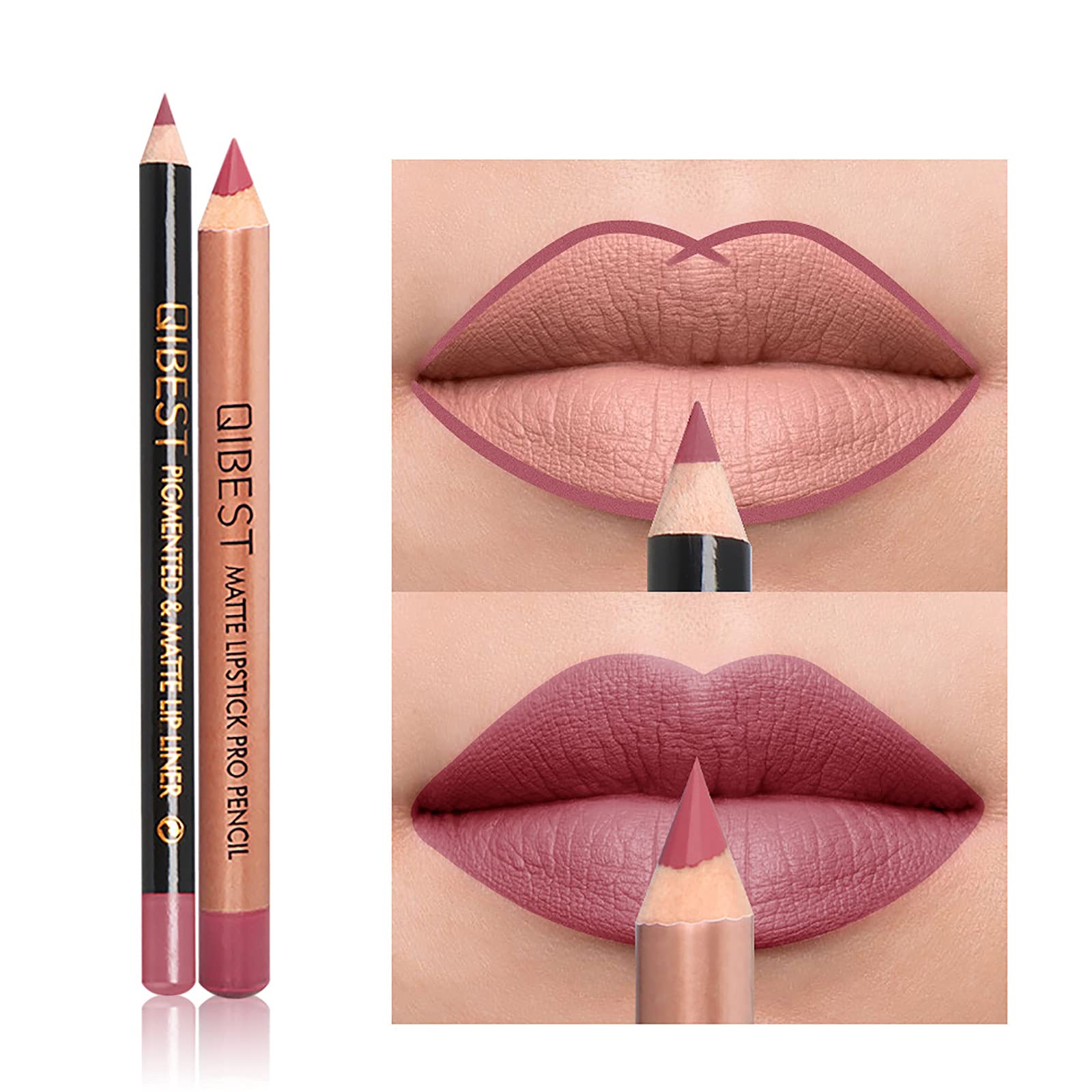 Mllkcao 3-in-1 Multifunctional Lipstick Pen & Lip Liner Set - Long Lasting Waterproof Moisturizing Makeup Kit for Women (Lipstick, Eyeliner, Eyebrow Pencil) - Perfect for Daily Makeup, Parties, and Professional Use