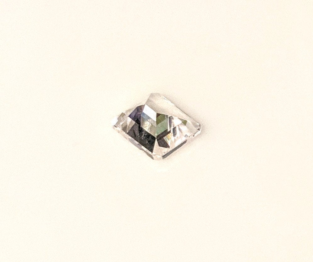 1.74ct Natural White Clear Sapphire Loose Stone - 8x6mm Emerald Cut VVS Clarity, September Birthstone, Diamond Alternative for Jewelry Making & Engagement Rings
