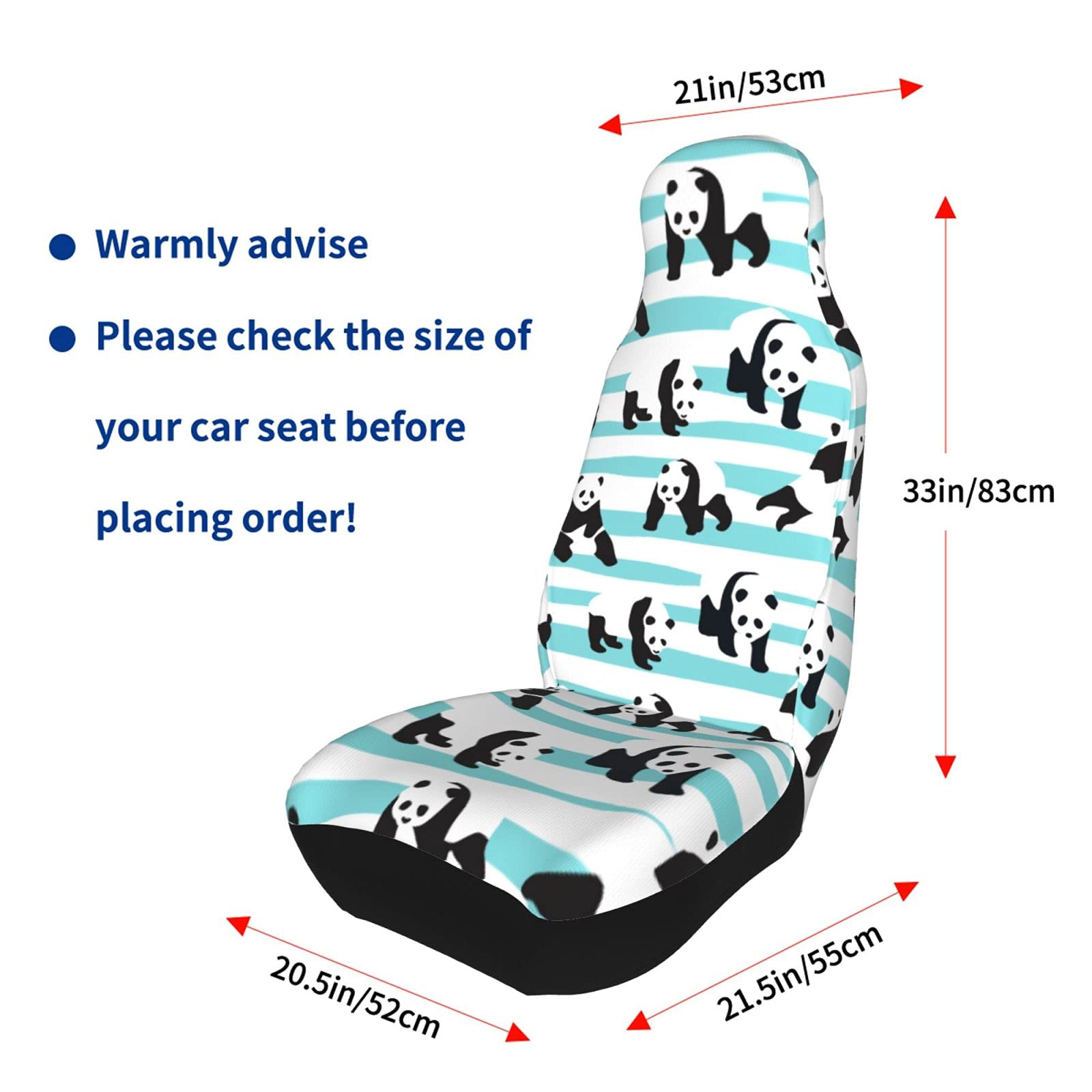 2 PCS Universal Car Seat Covers - Cute Panda Design Vehicle Cushion Protector for Most Cars, Trucks, SUVs & Vans | Auto Interior Accessories | Perfect for Daily Commute, Road Trips & Family Travel