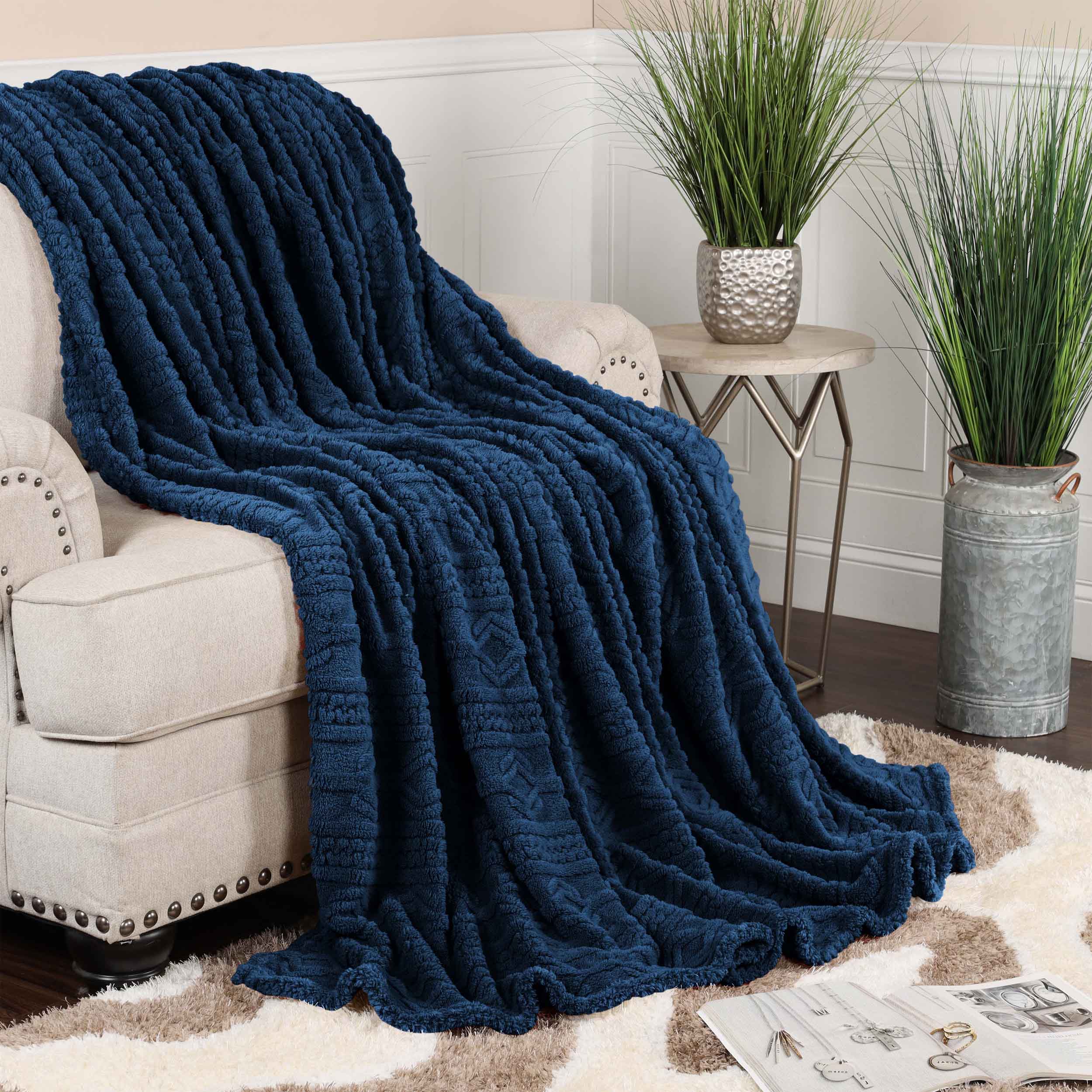 Arctic Boho Jacquard Plush Fleece Blanket - Ultra Soft & Warm Winter Throw for Couch, Bed, Sofa - Perfect for Home Decor, Cozy Nights & Gift Giving