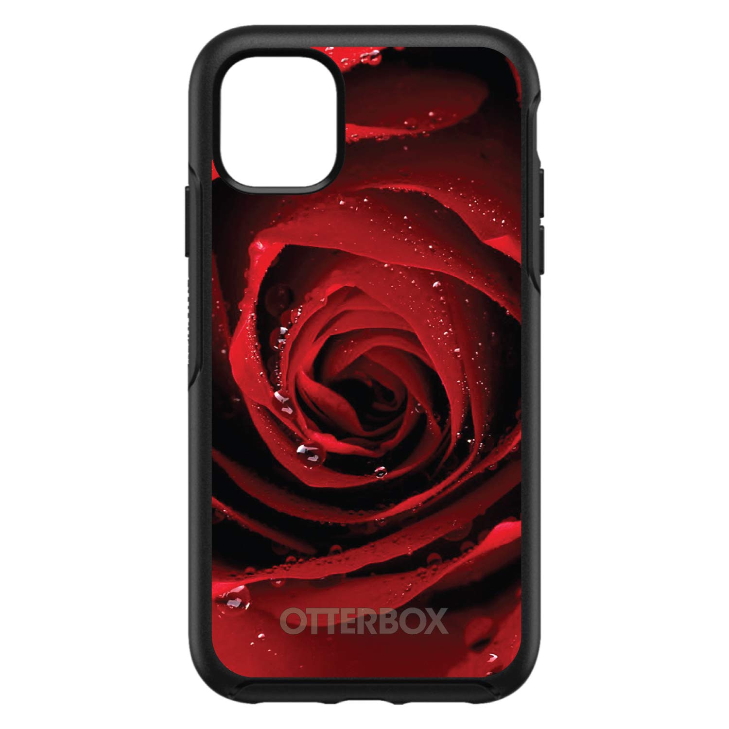 DistinctInk iPhone 11 Pro MAX Case (6.5 Inch) - Shockproof Protective Cover with Red Rose Design - Durable Replacement for OtterBox Symmetry - Perfect for Everyday Use, Travel & Outdoor Activities