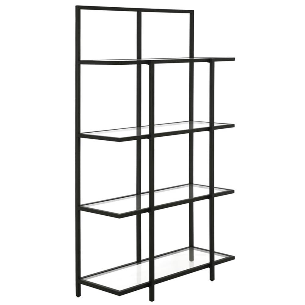 62'' Tall Rectangular Bookcase in Blackened Bronze - Modern Bookshelf for Living Room, Office & Study - Sturdy Storage Shelf for Books, Decor & Display