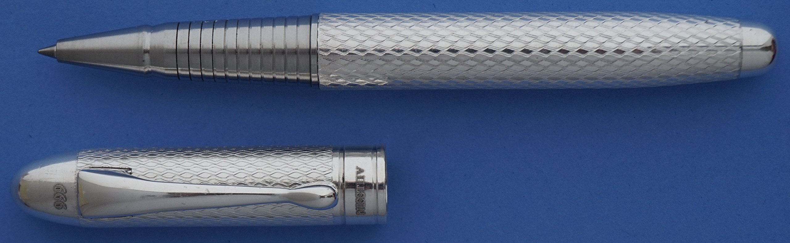 Premium 999 Silver Rollerball Pen for Professionals - Luxury Business Writing Instrument with Standard Refill - Perfect for Office, Executive Gifts & Corporate Events - Subtle Sign of Success
