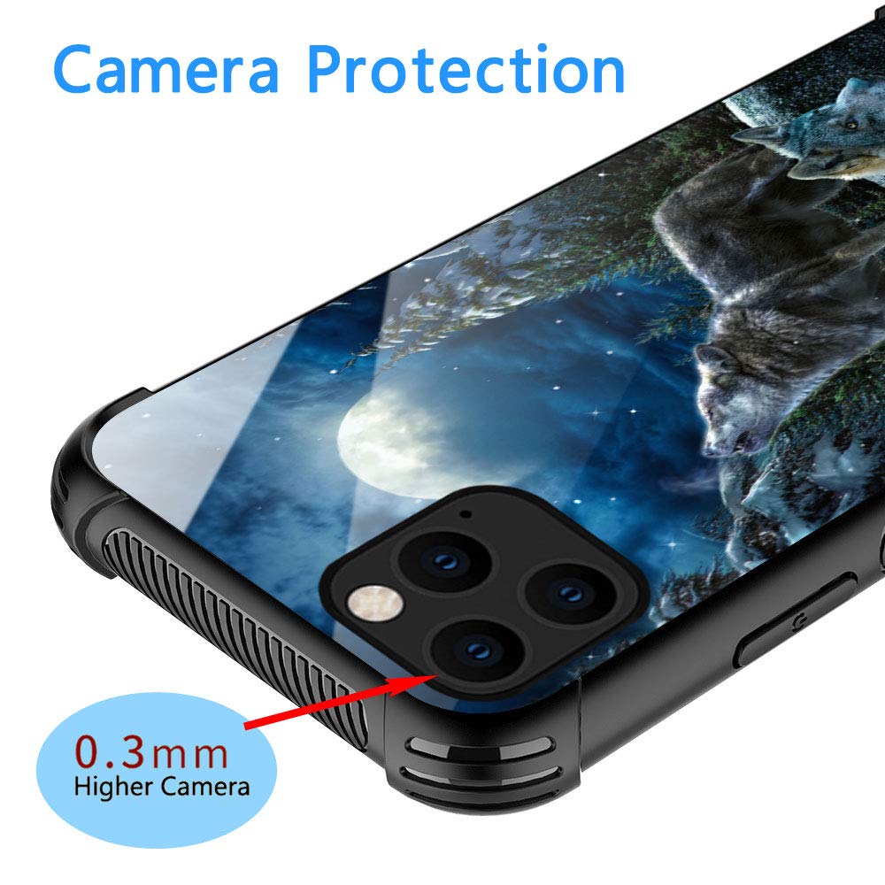 Wolf Moon Night Pattern iPhone 12/12 Pro Case - Shockproof, Anti-Scratch Protective Cover for Men & Women - Perfect for Outdoor Adventures, Nighttime Use & Daily Protection