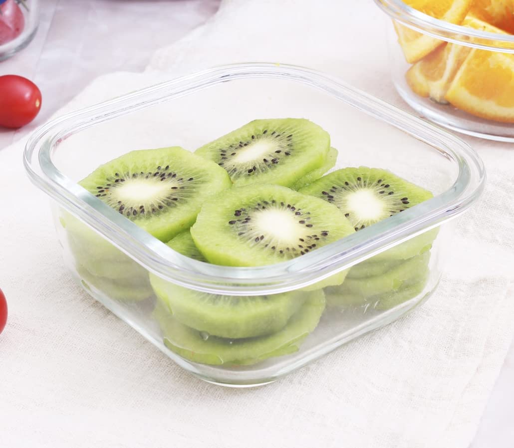 16-Piece Airtight Food Storage Containers Set with 1 Borosilicate Glass Tumbler - Leakproof, Microwave, Freezer & Dishwasher Safe - Includes Wooden Lid, Glass Straw & Cleaning Brush - Perfect for Meal Prep, Leftovers & Office Lunches
