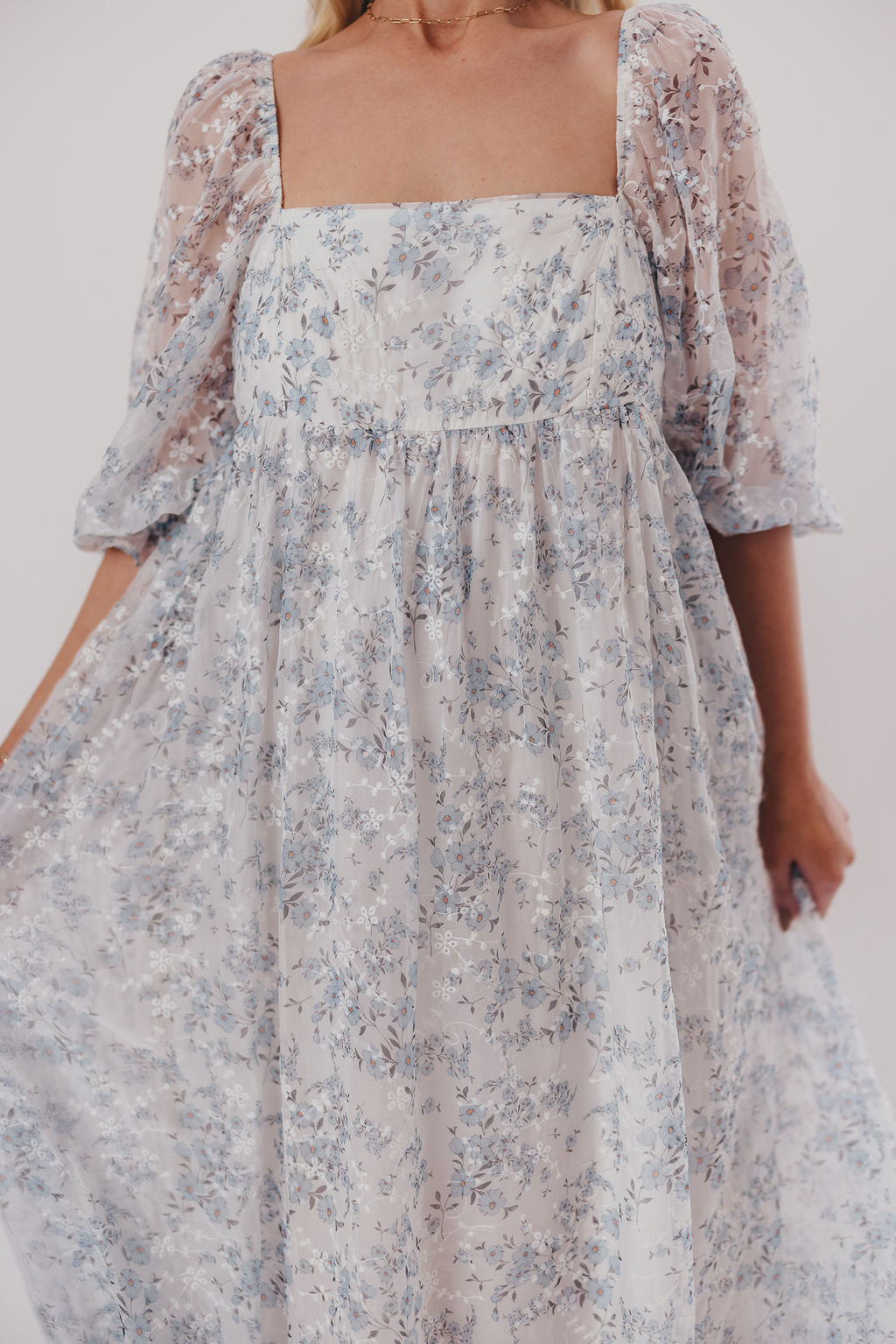 Blue and White Smocked Maxi Dress for Women - Bump Friendly Maternity & Inclusive Sizing (S-3XL) | Perfect for Beach Vacations, Summer Weddings & Casual Outings