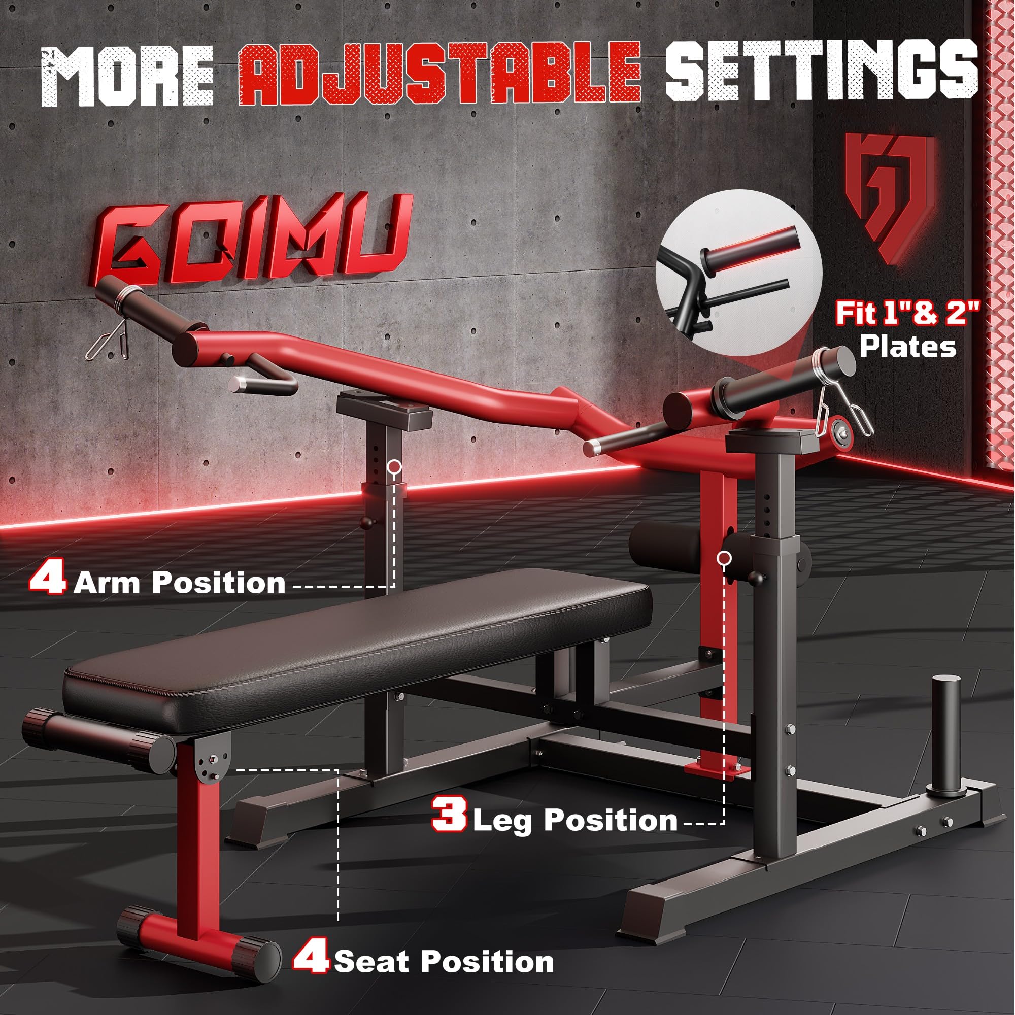 Adjustable Flat Incline Chest Press Machine with Independent Converging Arms - Home Gym Equipment for Chest & Ab Workouts | Perfect for Strength Training & Muscle Building at Home