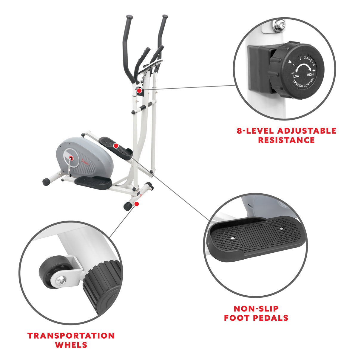 Magnetic Elliptical Cross Trainer - Low Impact Cardio Machine for Home Gym, Full Body Workout Equipment with LCD Display | Perfect for Weight Loss, Fitness Training & Small Spaces