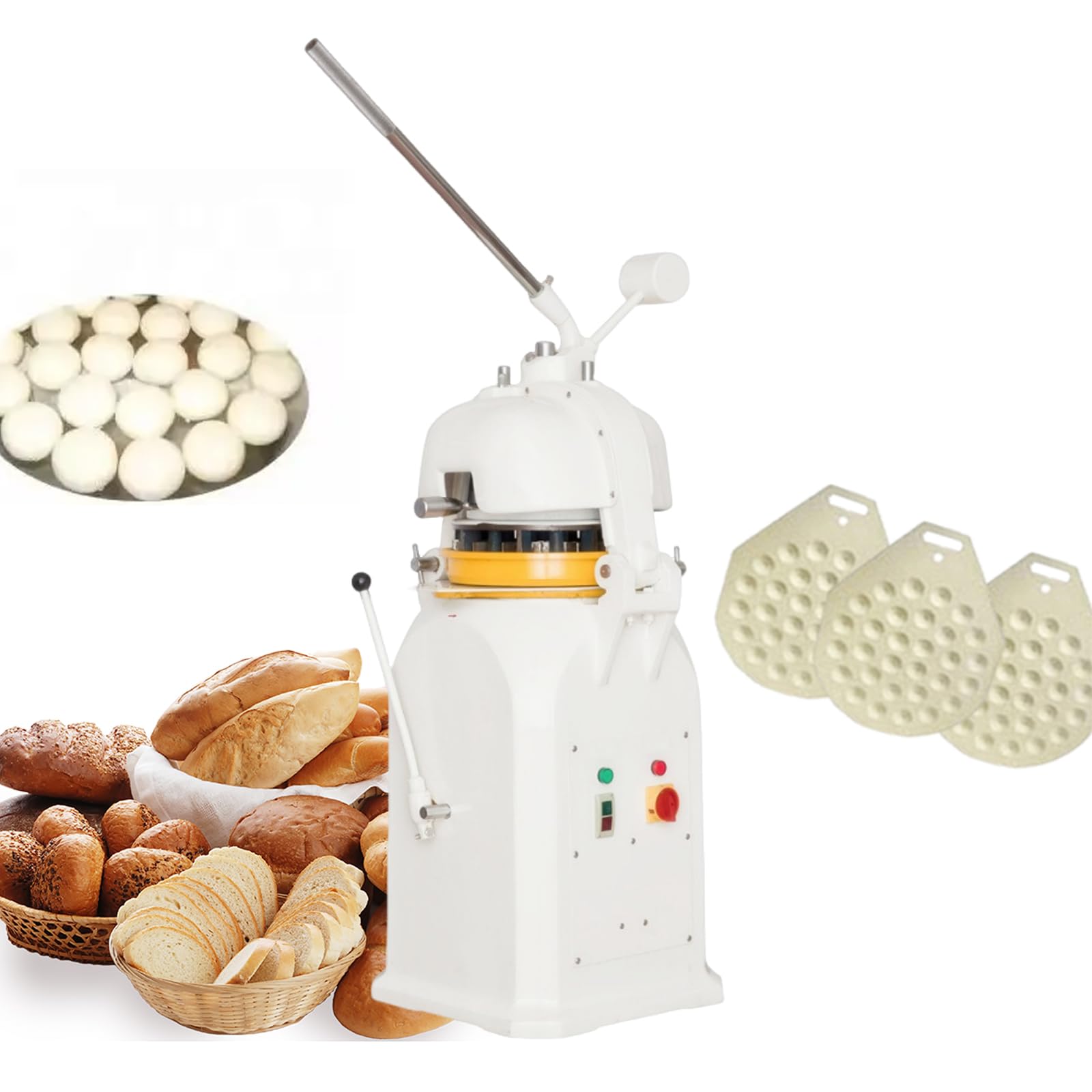 **INTSUPERMAI 16-Piece Dough Divider & Rounder Machine - 3.53oz to 7.05oz Bread Dough Cutter for Bakery, Pizza, Pastry - 110V Commercial Bakery Equipment**    *(Perfect for bakeries, pizzerias, and home bakers to create uniform dough balls for bread, rolls, and pastries.)*