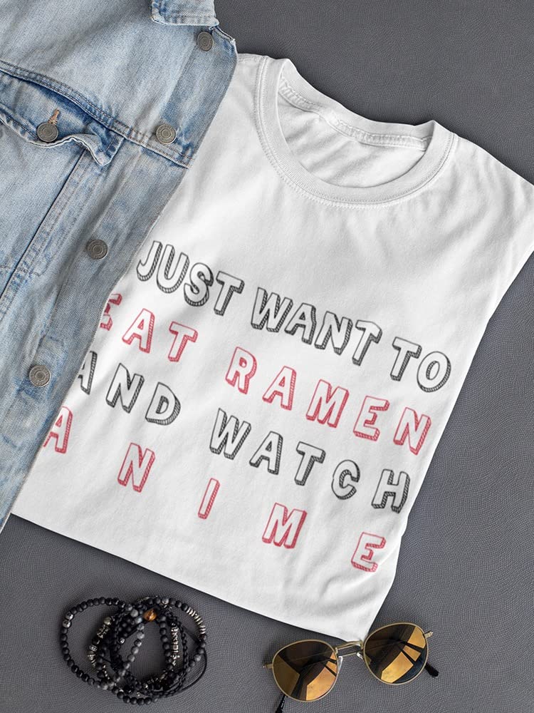 Anime Ramen Lover Women's T-Shirt - Cute Japanese Cartoon Graphic Tee for Casual Wear & Anime Convention Outfits