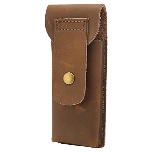 Premium Leather Safety Razor Travel Case - Durable Cowhide Protective Sleeve for Old Fashioned Razors | Portable Shaver Pouch for Men's Grooming Essentials | Perfect for Travel, Camping & Daily Storage