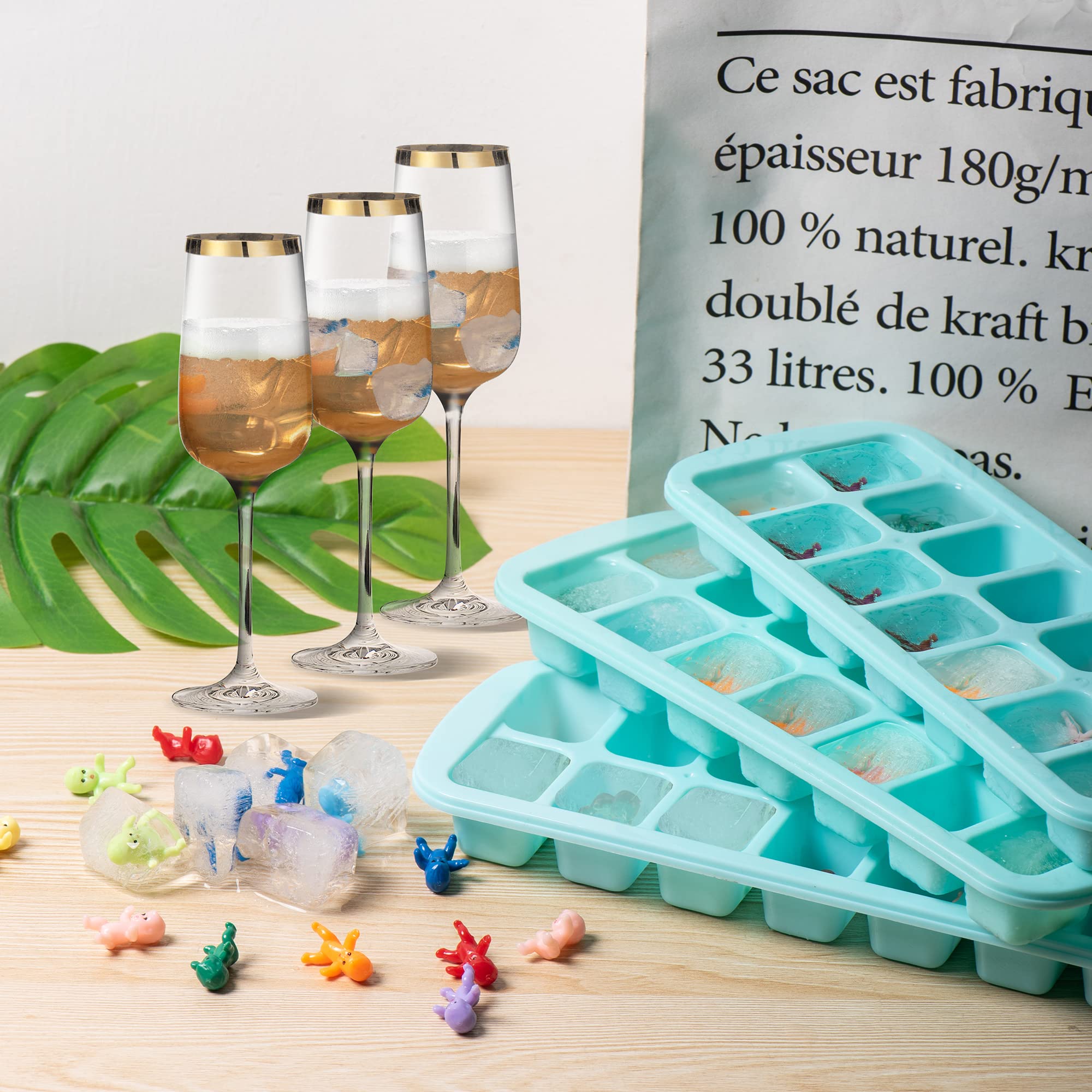 ZYFLSQ My Water Broke Baby Shower Game Kit - 60 Colorful Mini Plastic Babies, 3 Ice Cube Trays & 1 Sign - Perfect for Gender Reveal Parties & Baby Shower Activities