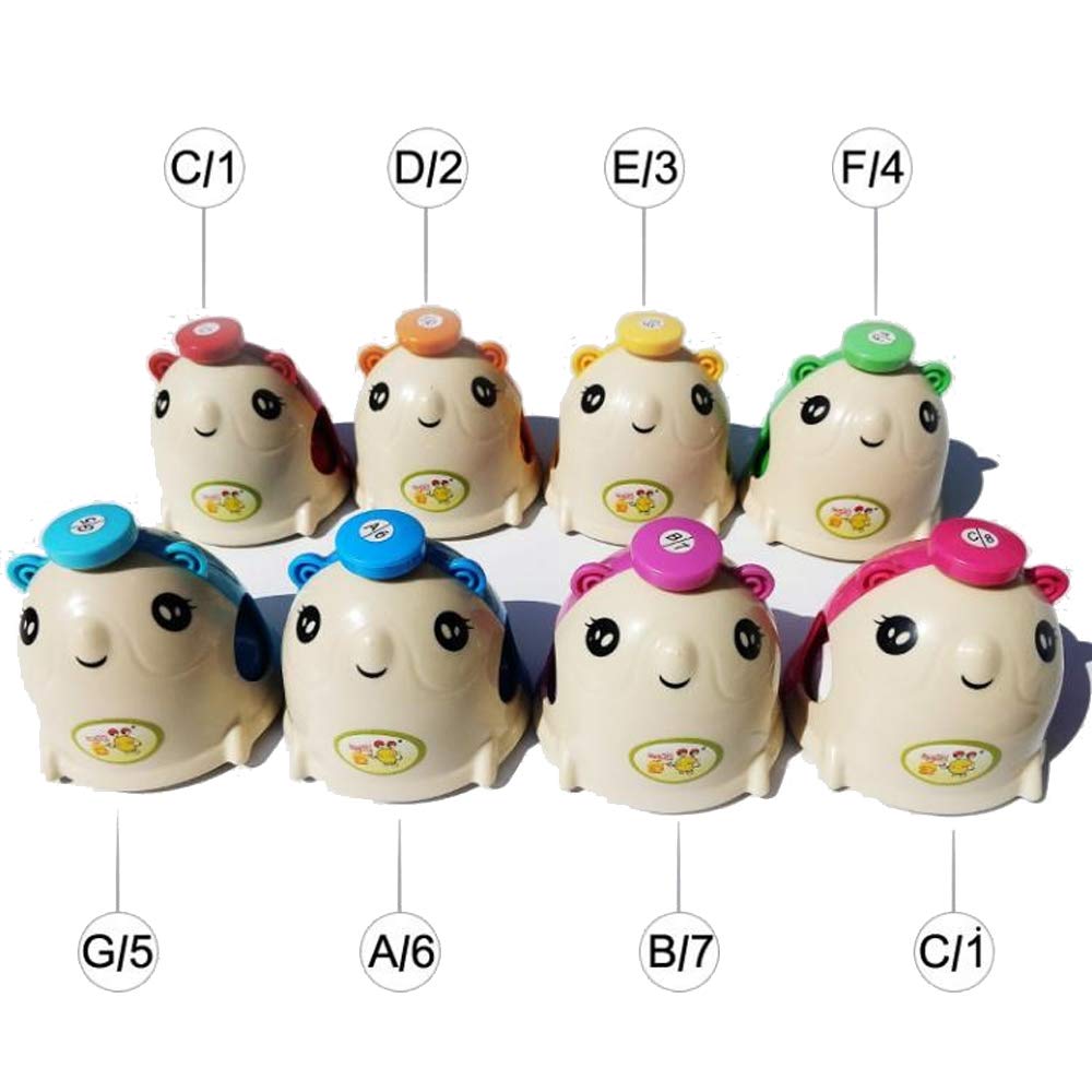 ENNBOM 8-Note Chromatic Hand Bells Set - Mouse-Shaped Percussion Instrument with 8 Colorful Bells - Perfect for Music Education, Classroom Activities & Kids' Musical Gifts