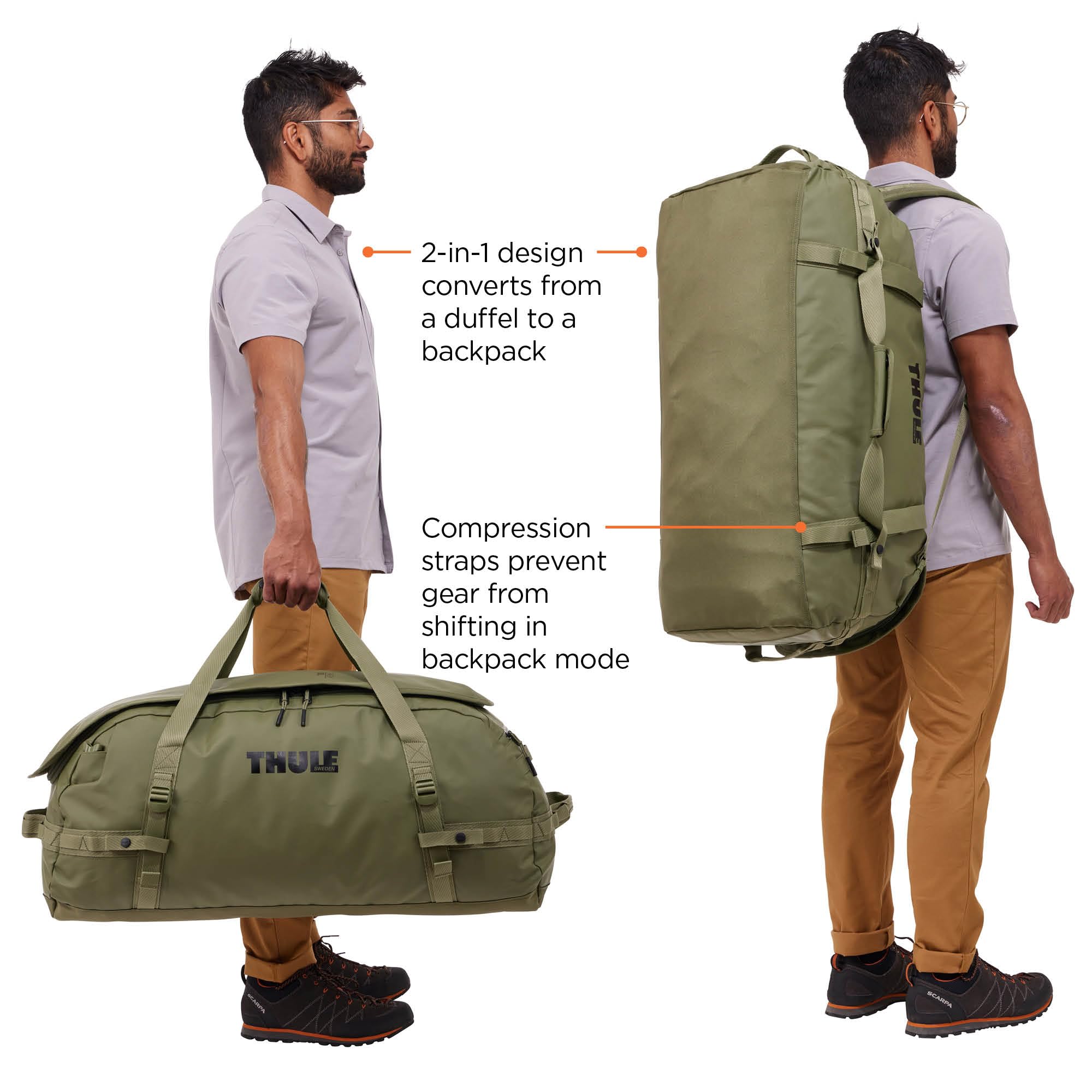 Thule Chasm Duffel Bag - Waterproof Travel Duffel Bag for Outdoor Adventures, Camping & Gym - Durable Carry-On Luggage with Shoulder Strap (Perfect for Hiking, Beach Trips & Sports Gear)